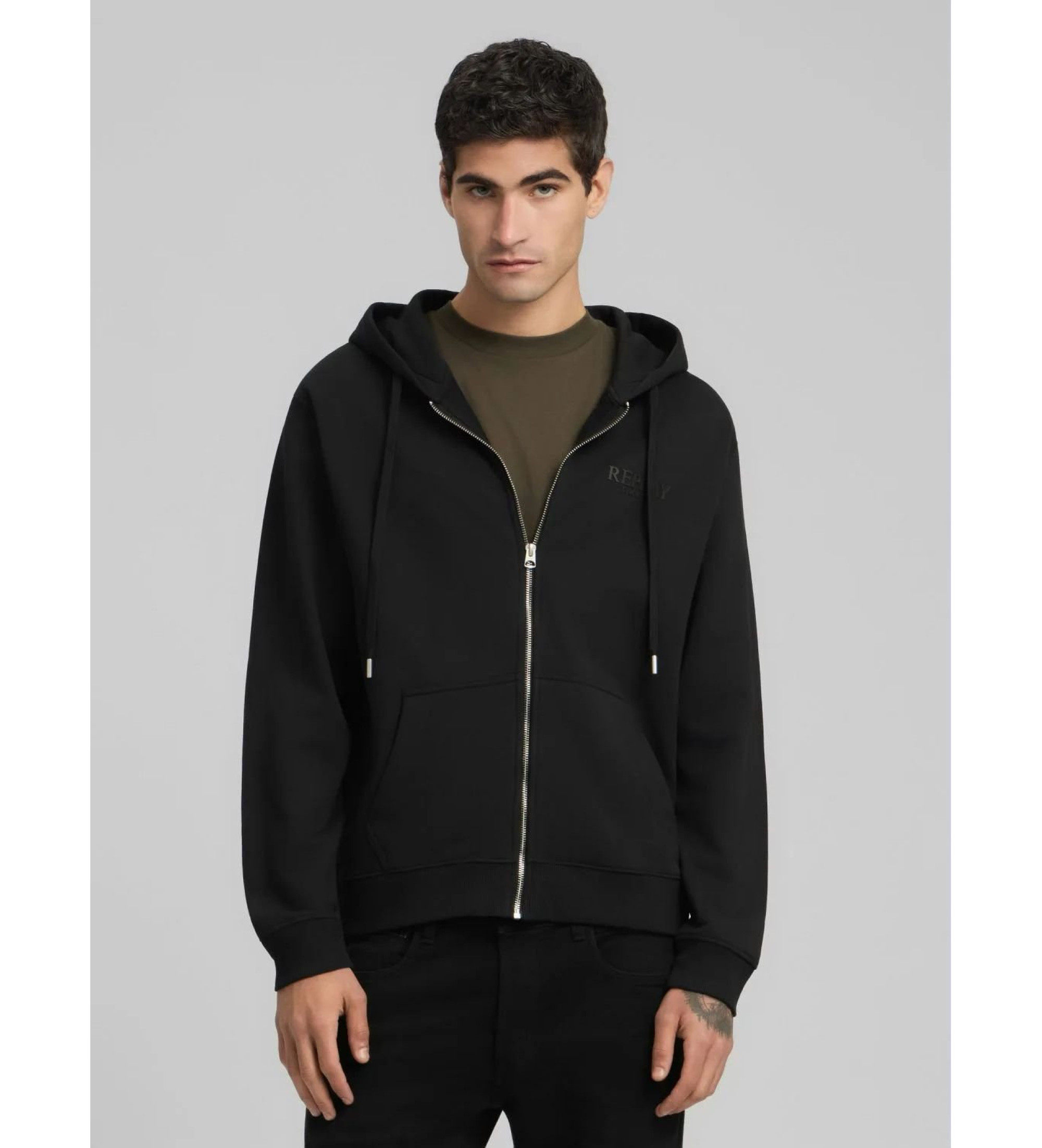Replay für Herren. M3188.000.23802 Sweatshirt Logo schwarz (S), Lässig, Baumwolle
