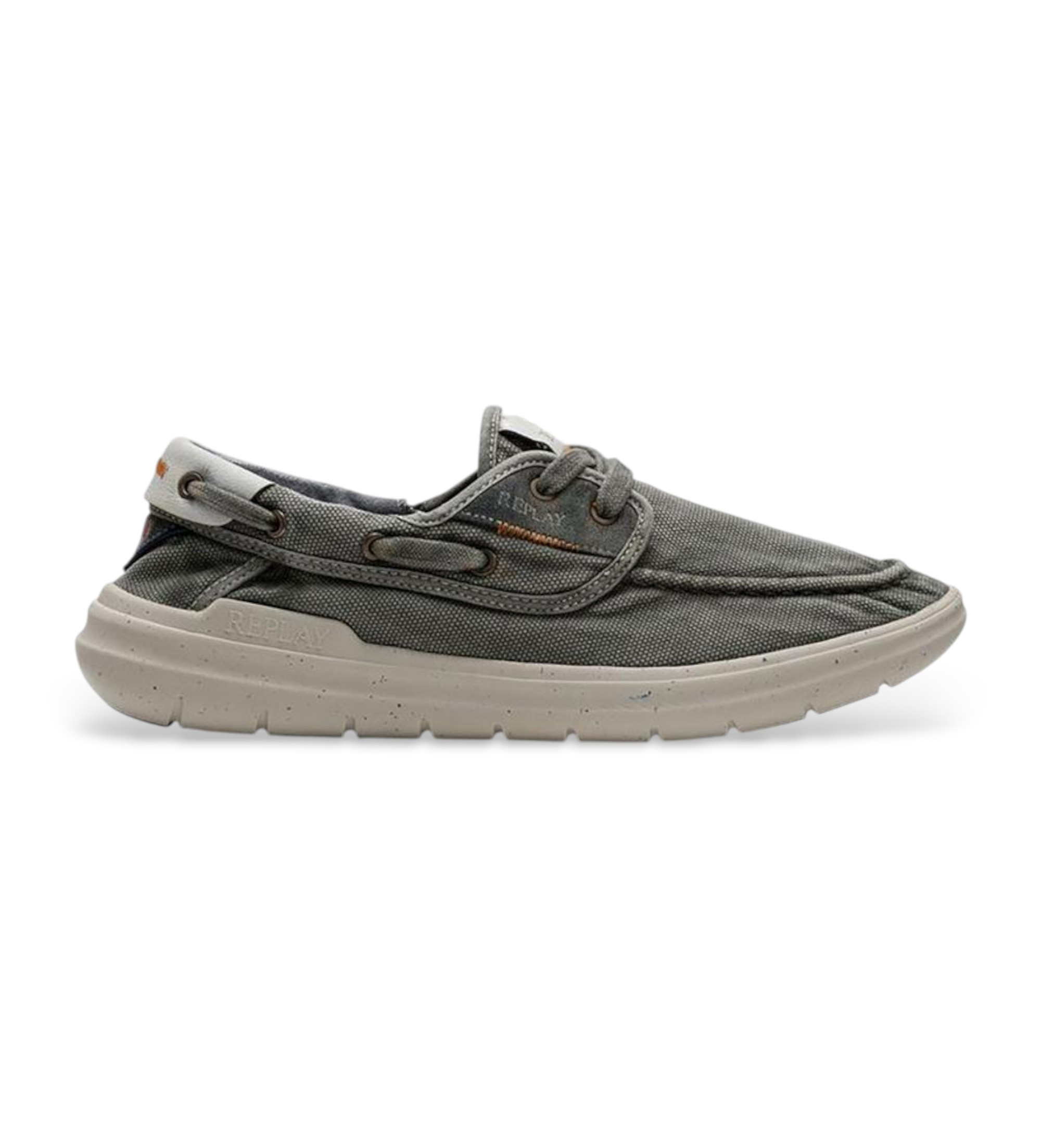 Replay für Herren. RSM30001T Instant Bootsschuhe grün (45), Stoff, Wohnung, Schnürsenkel, Lässig