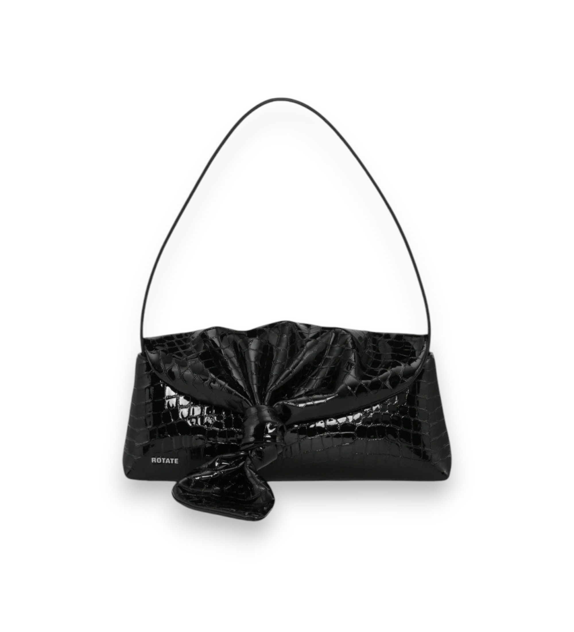 Rotate für Damen. 116713100 Knotentuch Tasche schwarz Kroko (OSFA), Lässig, Leder