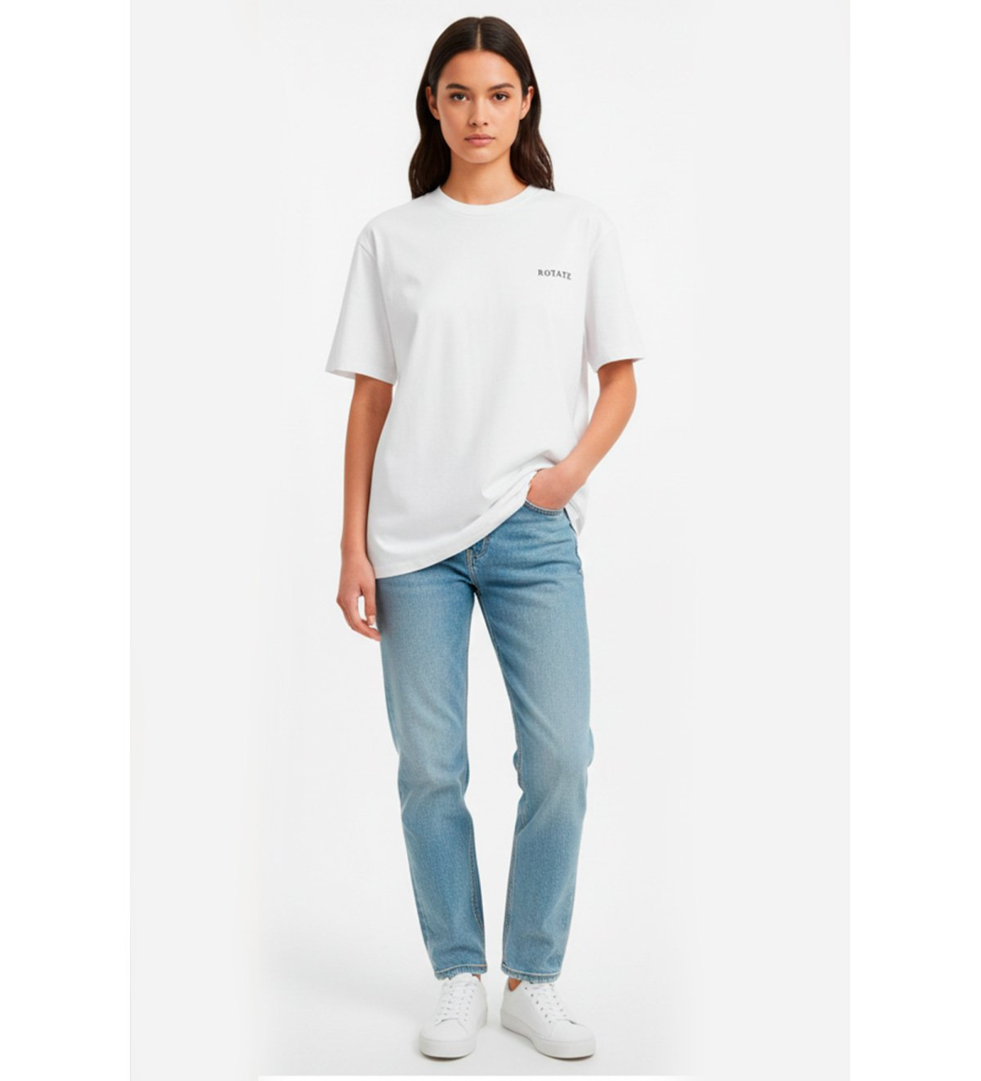 Rotate für Damen. 112445400 Oversize-T-Shirt weiß (M), Lässig, Kurzarm, Bio-Baumwolle, Nachhaltig
