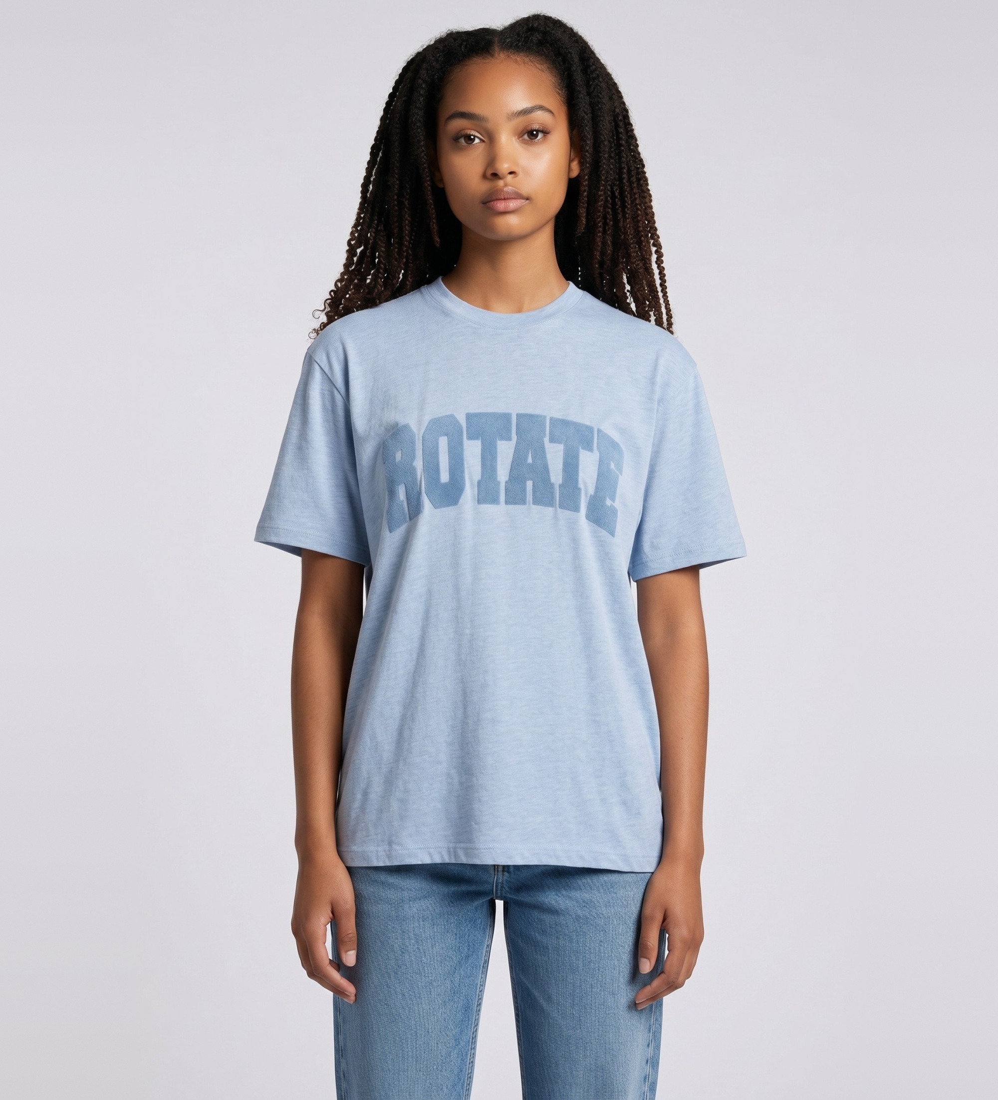 Rotate für Damen. 1163623095 Astra-T-Shirt blau (S), Lässig, Kurzarm, Bio-Baumwolle
