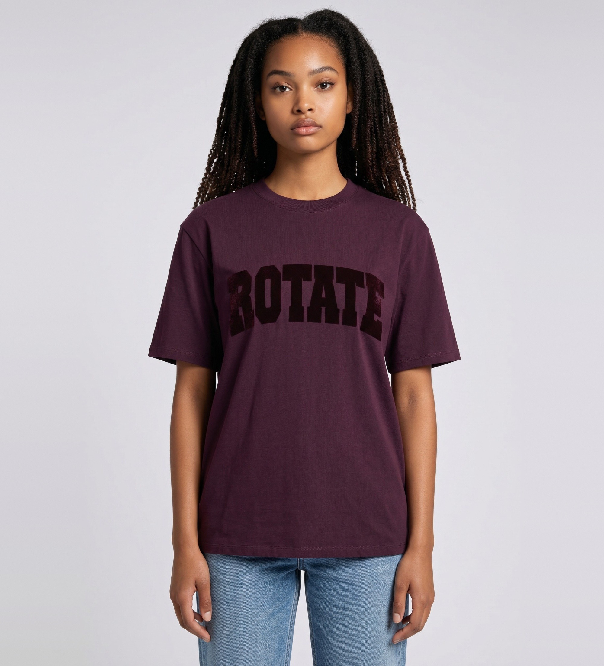 Rotate für Damen. 1163602694 Astra-T-Shirt burgunderrot (S), Lässig, Kurzarm, Bio-Baumwolle, Bordeaux