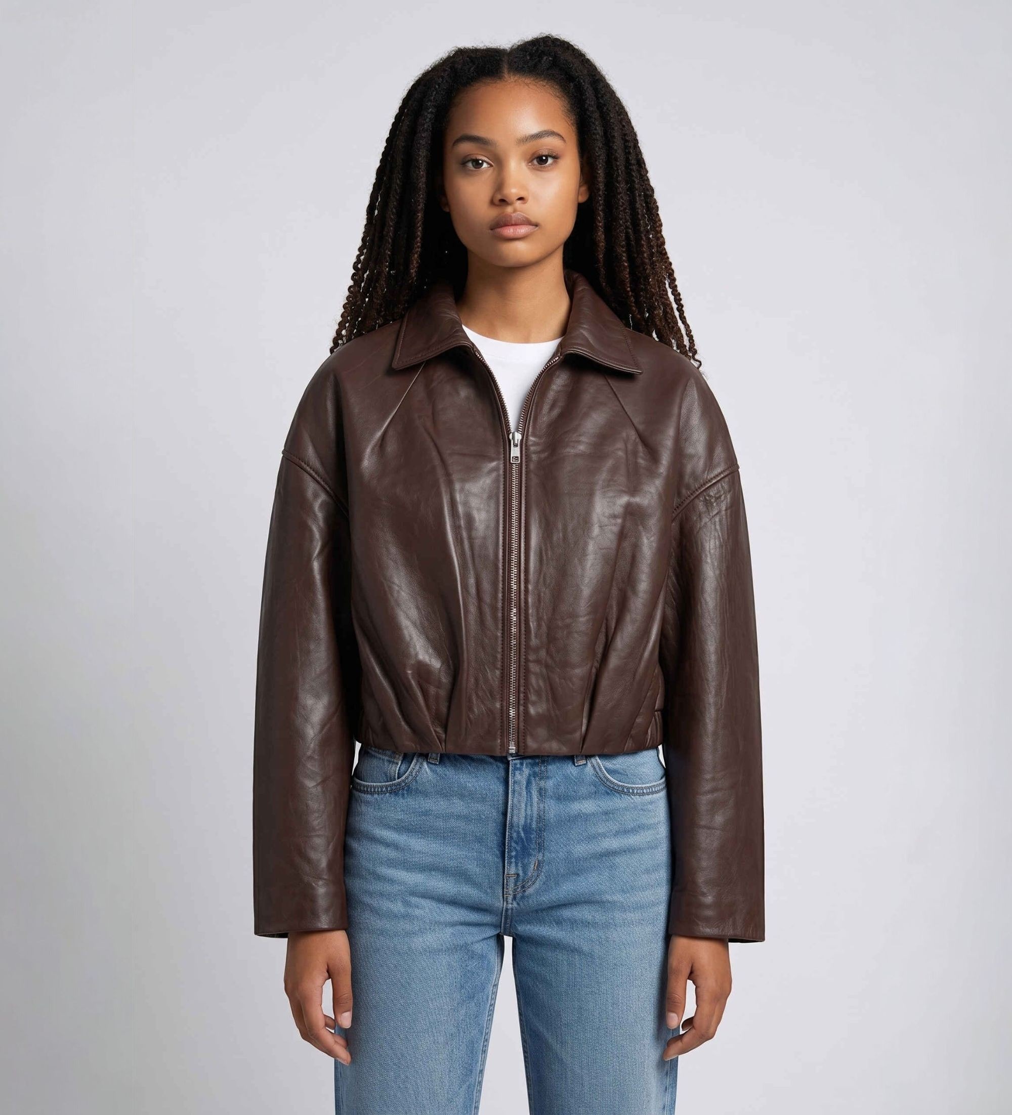 Rotate für Damen. 1165741667 Braune Merla Lederjacke (38), Lässig