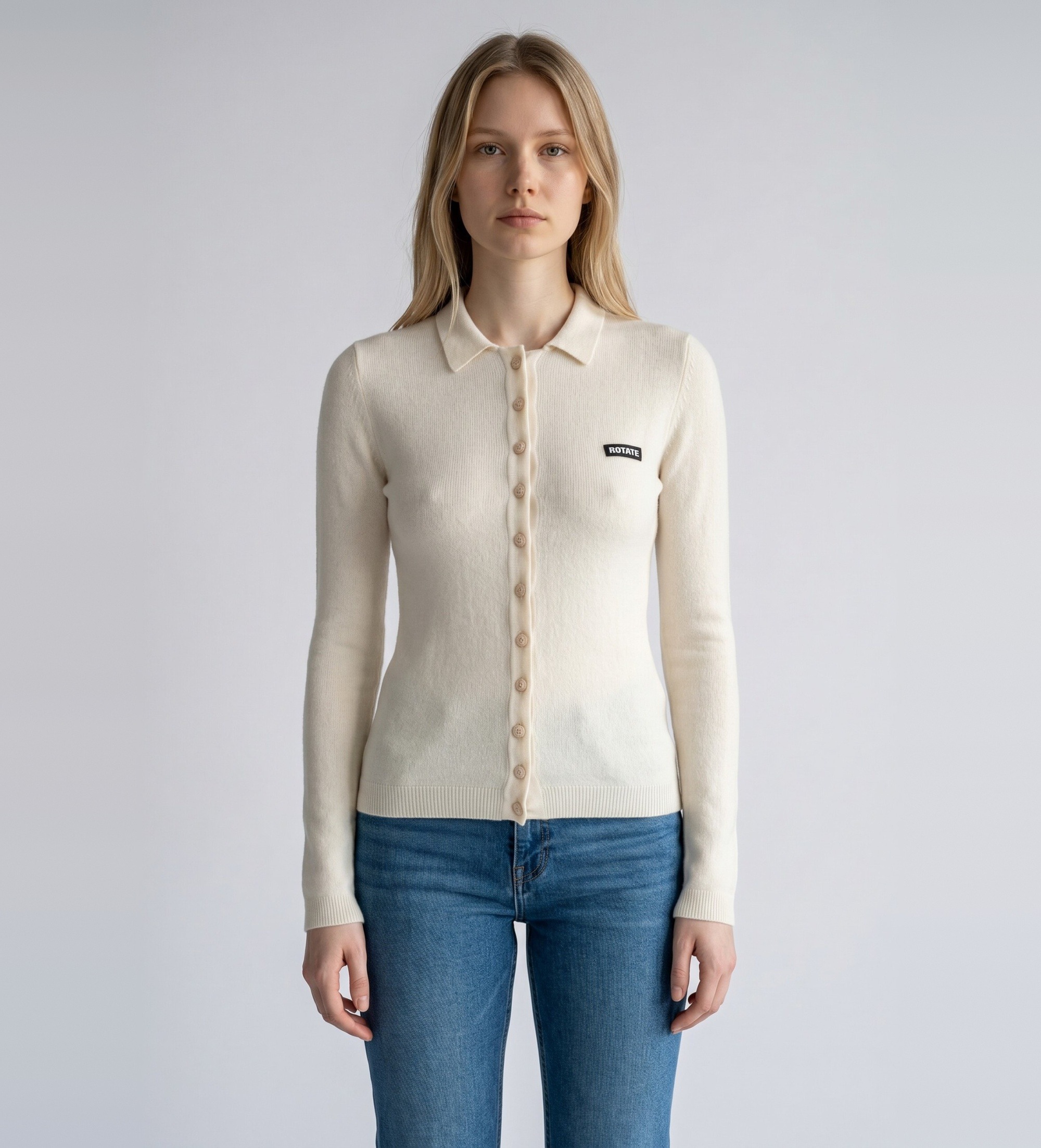 Rotate für Damen. 116680857 Dinari Strickjacke off-white (M), Weiß, Lässig, Wolle