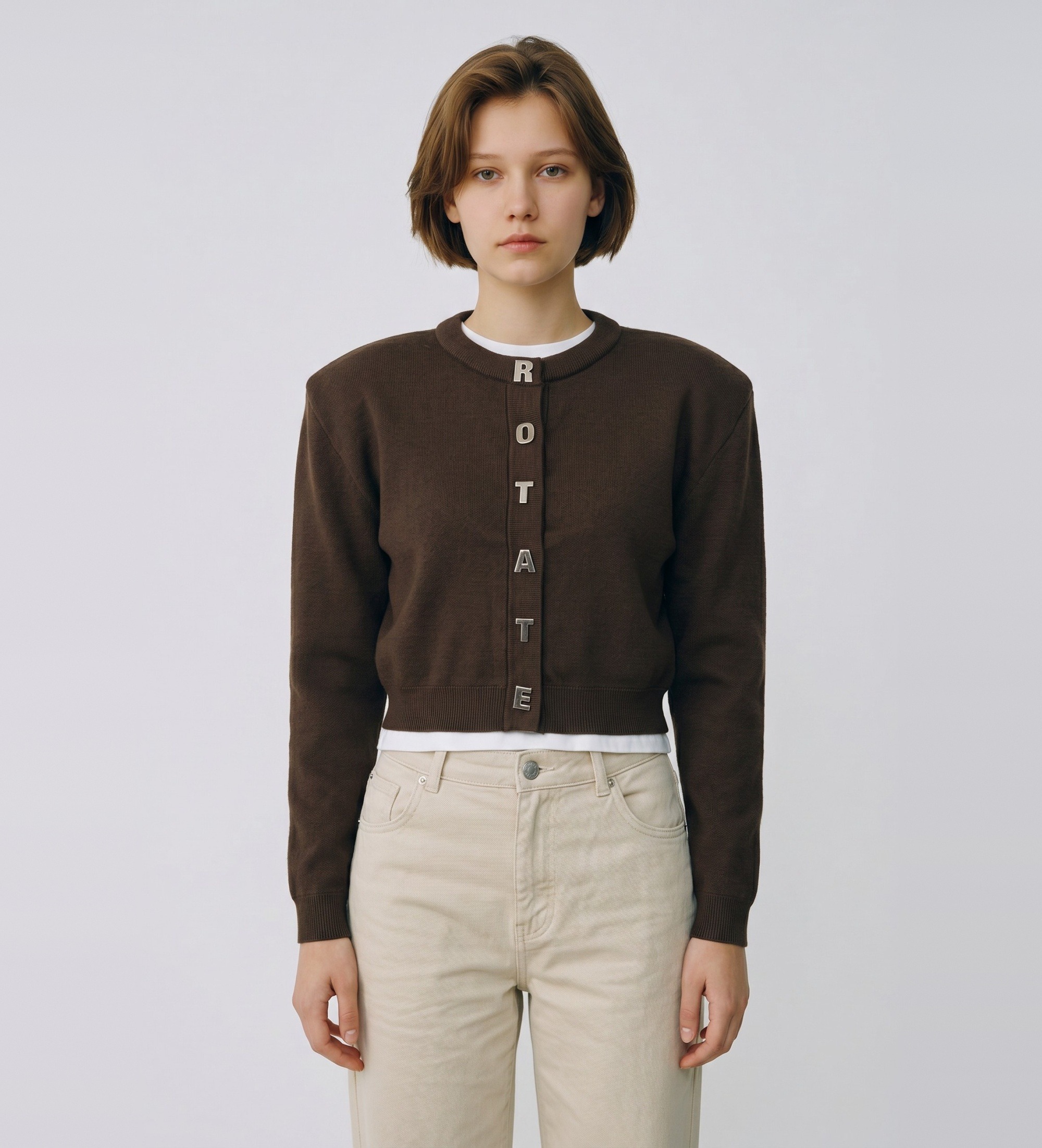 Rotate für Damen. 1138541667 Magtu Strickjacke braun (S), Lässig, Bio-Baumwolle