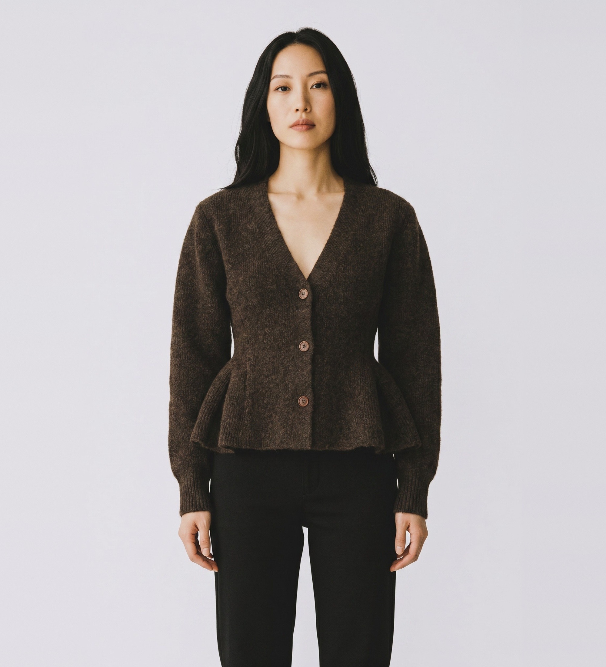 Rotate für Damen. 1166181667 Pivot Strickjacke braun (S), Lässig, Alpaka, Langarm