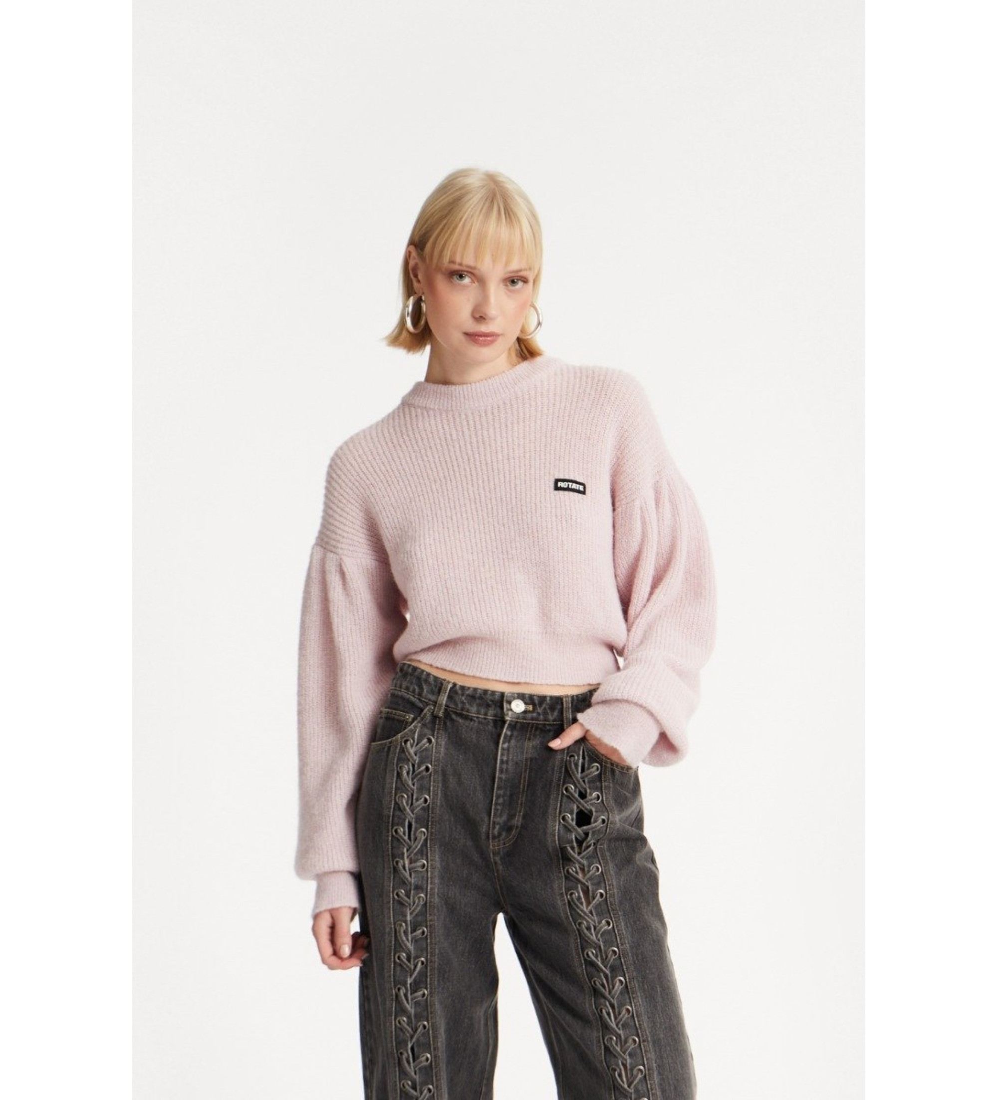 Rotate für Damen. 114278191 Adley Pullover beige (M), Lässig, Polyamid, Langarm