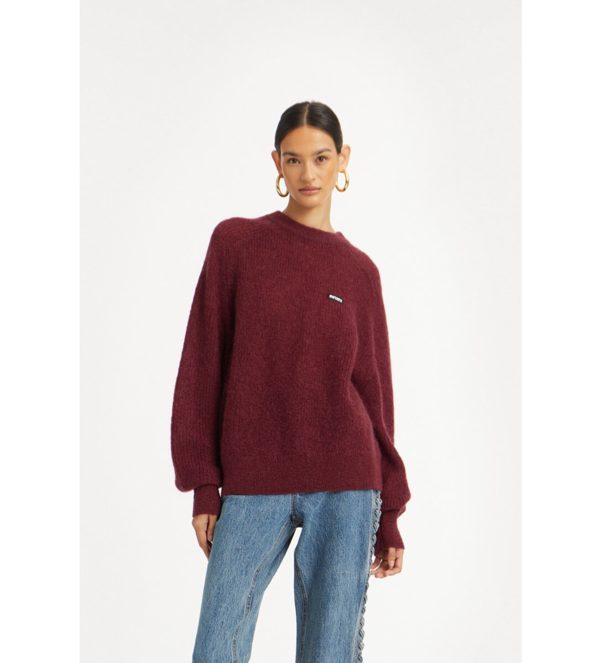 Rotate für Damen. 1145652734 Kastanienbrauner Brandy-Pullover (XS), Lässig, Polyamid, Langarm