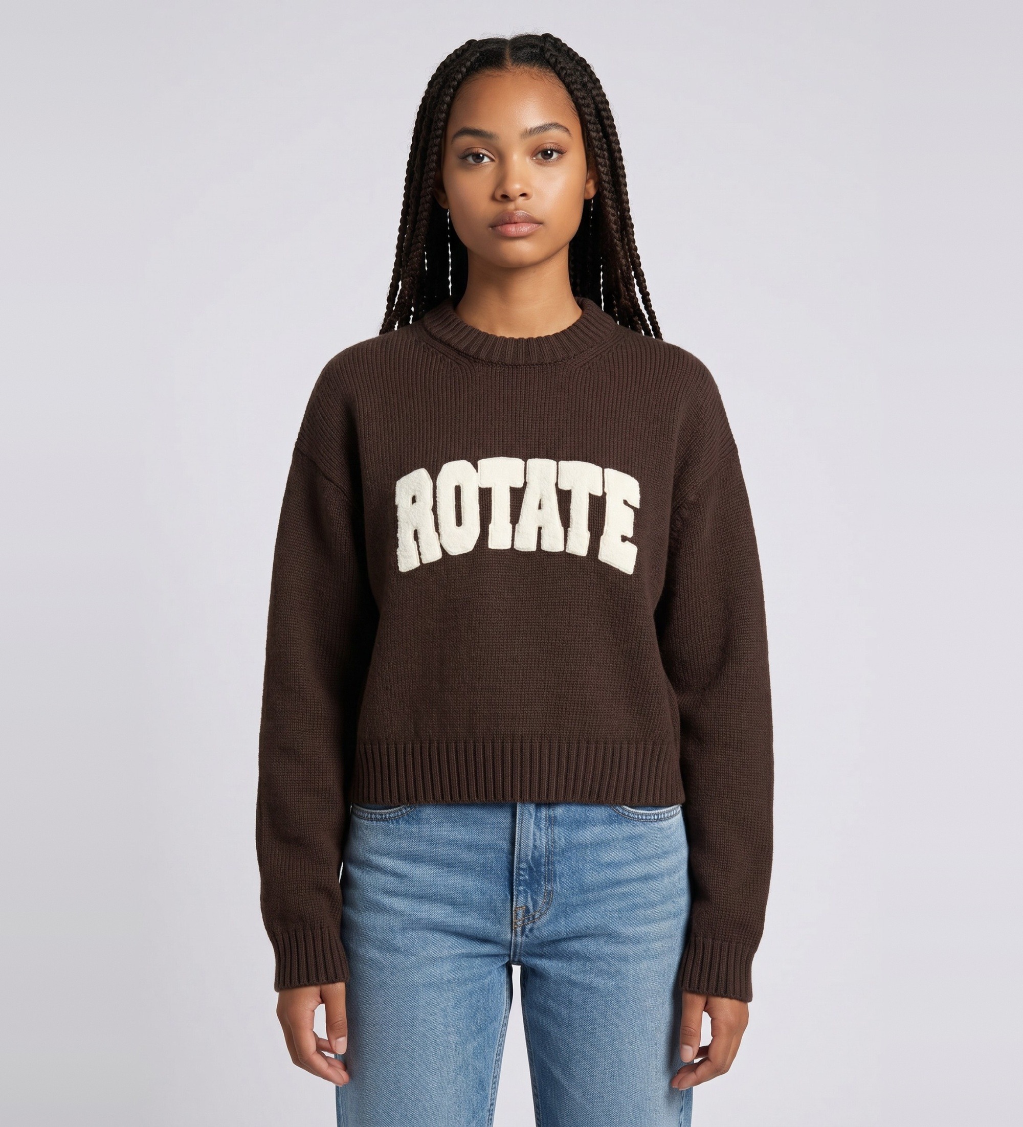 Rotate für Damen. 1165123088 Salita Pullover aus brauner Wolle (M), Lässig, Langarm