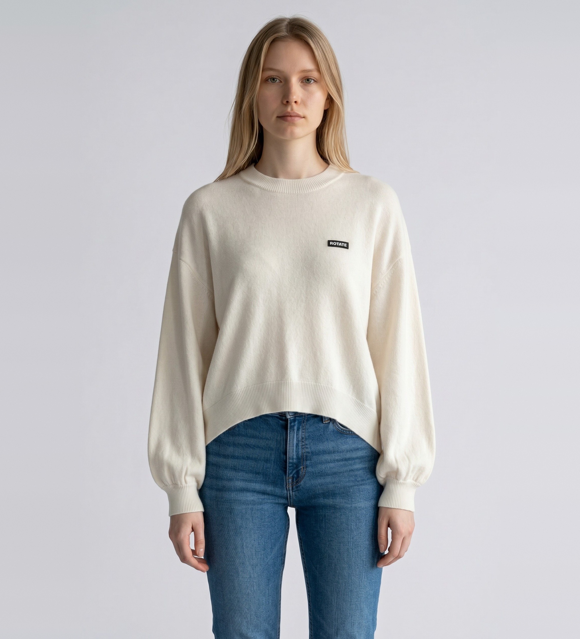 Rotate für Damen. 116612857 Arina Oversize-Pullover off-white (M), Weiß, Lässig, Wolle