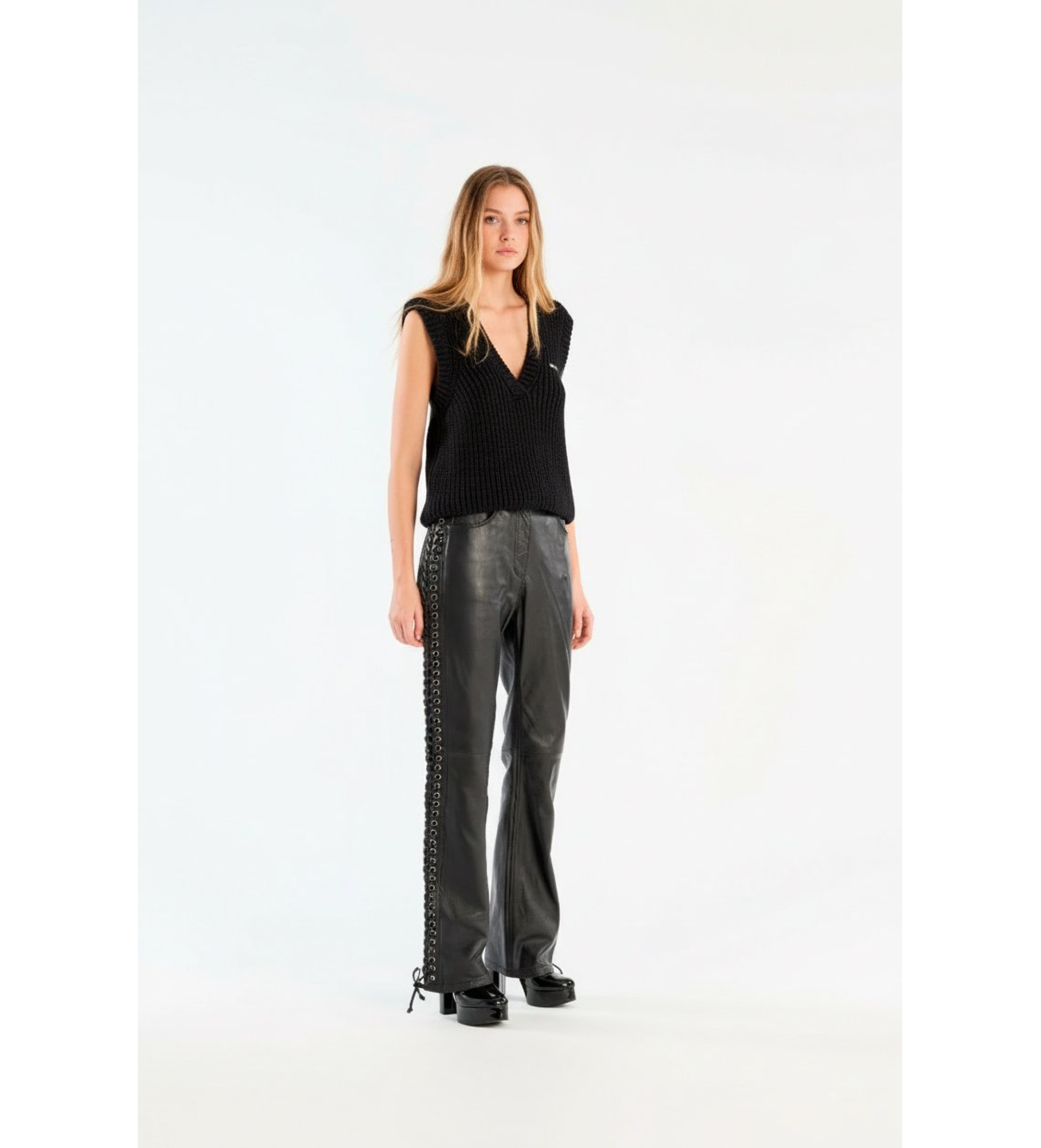 Rotate für Damen. 115133100 Rotta Hose schwarz (36), Lässig, Leder