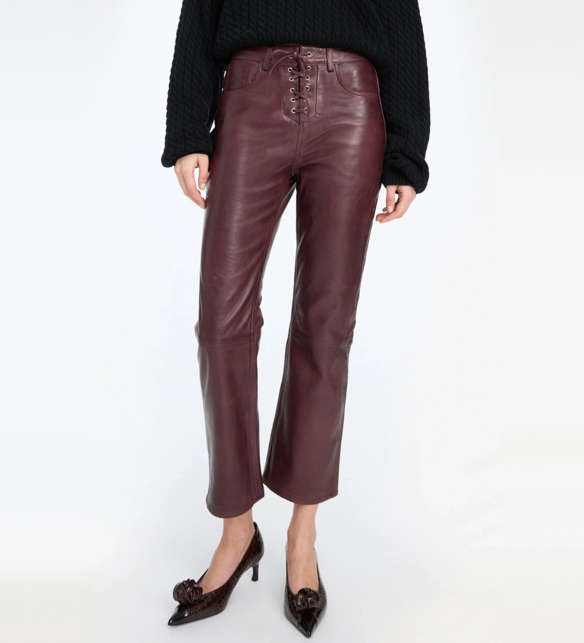 Rotate für Damen. 116668757 Braune Aldatie Lederhosen (40), Lässig