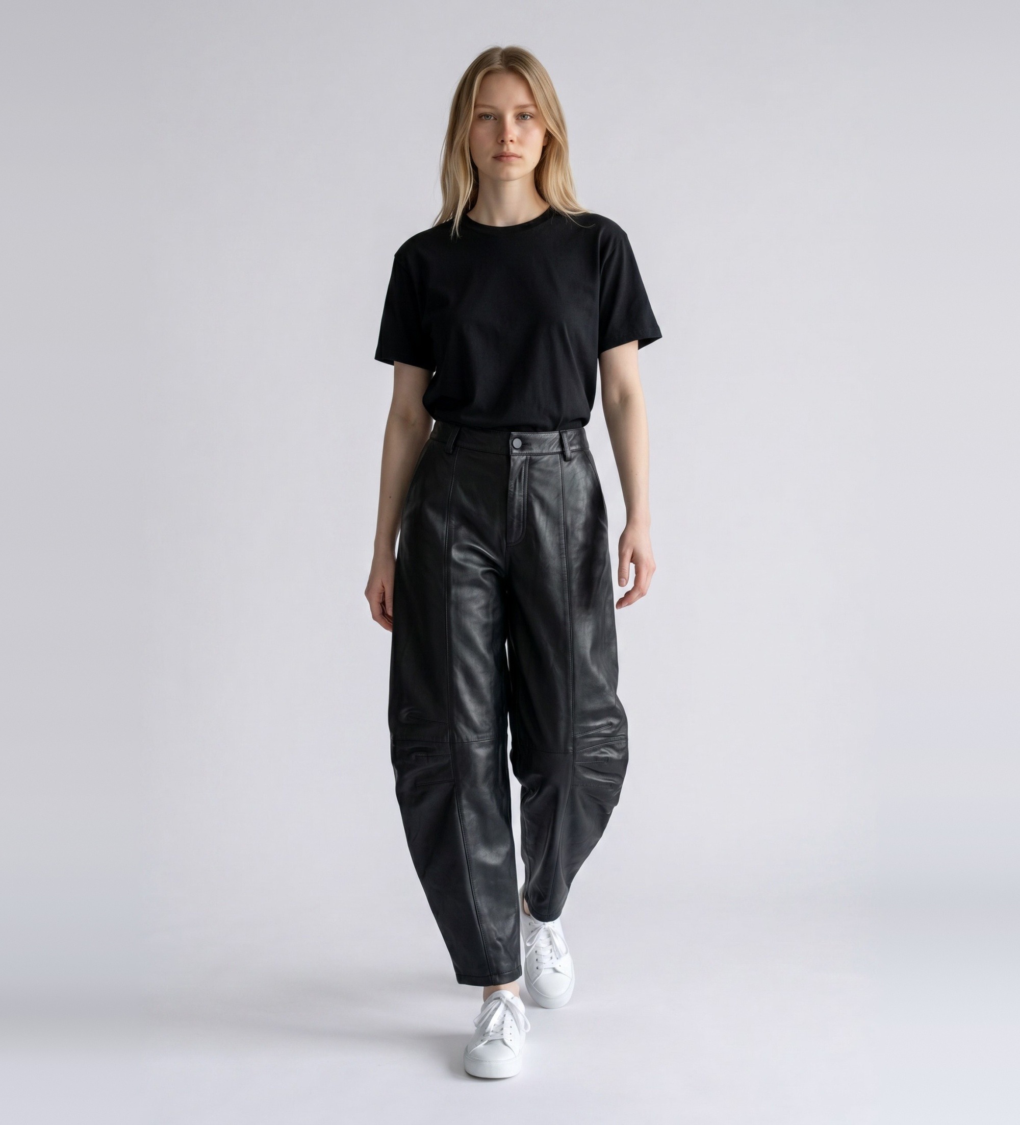 Rotate für Damen. 116170100 Cargo-Lederhose Cassandria schwarz (36), Lässig