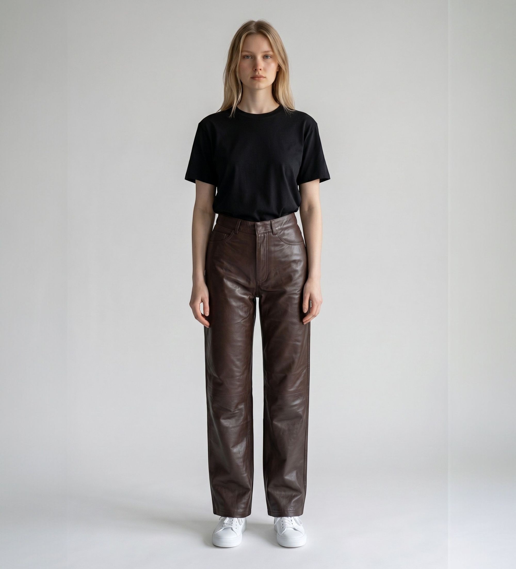 Rotate für Damen. 1170121667 Braune Rotie Lederhose (38), Lässig
