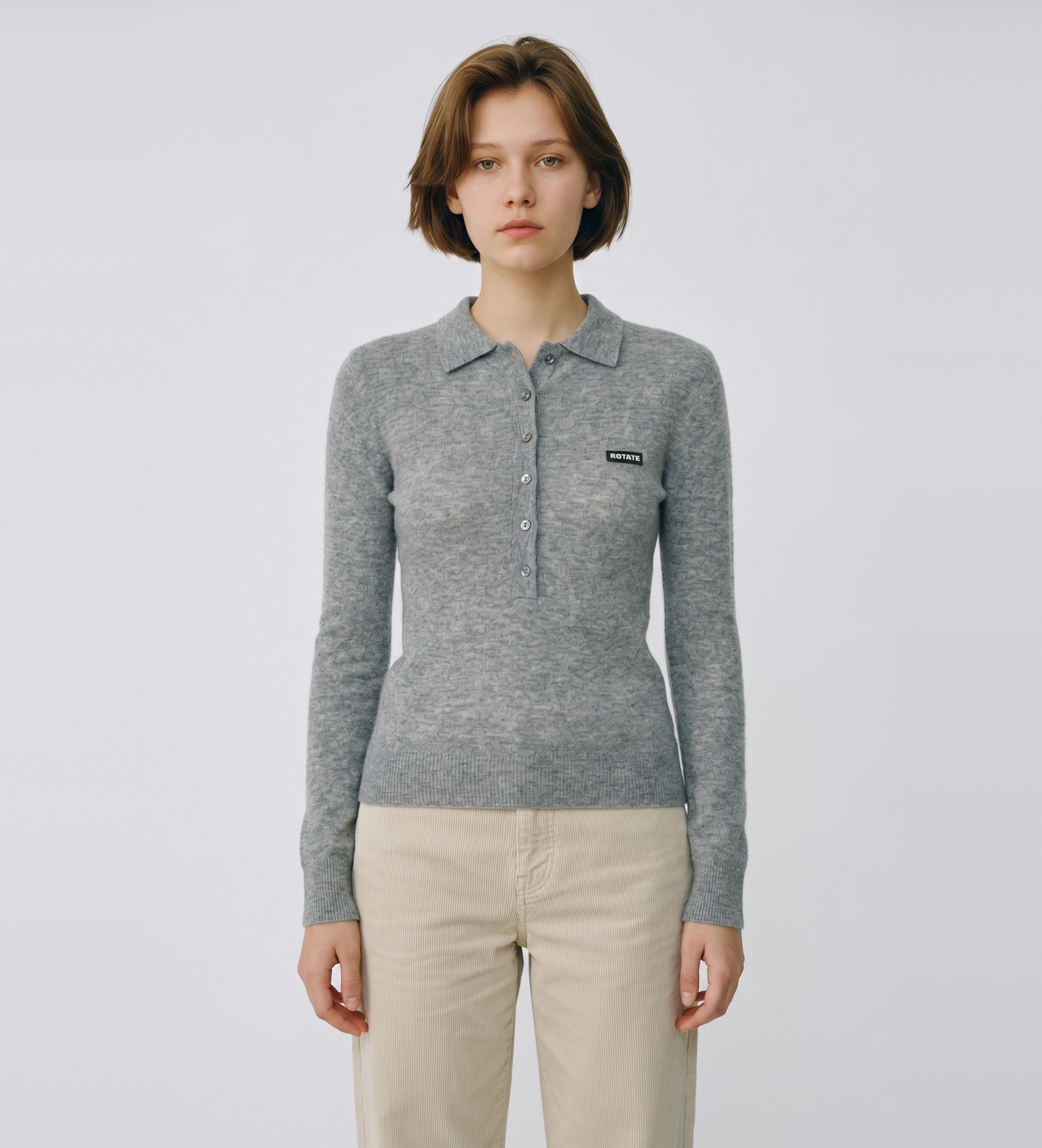 Rotate für Damen. 1161811093 Polo Stini grau (M), Lässig, Wolle, Langarm