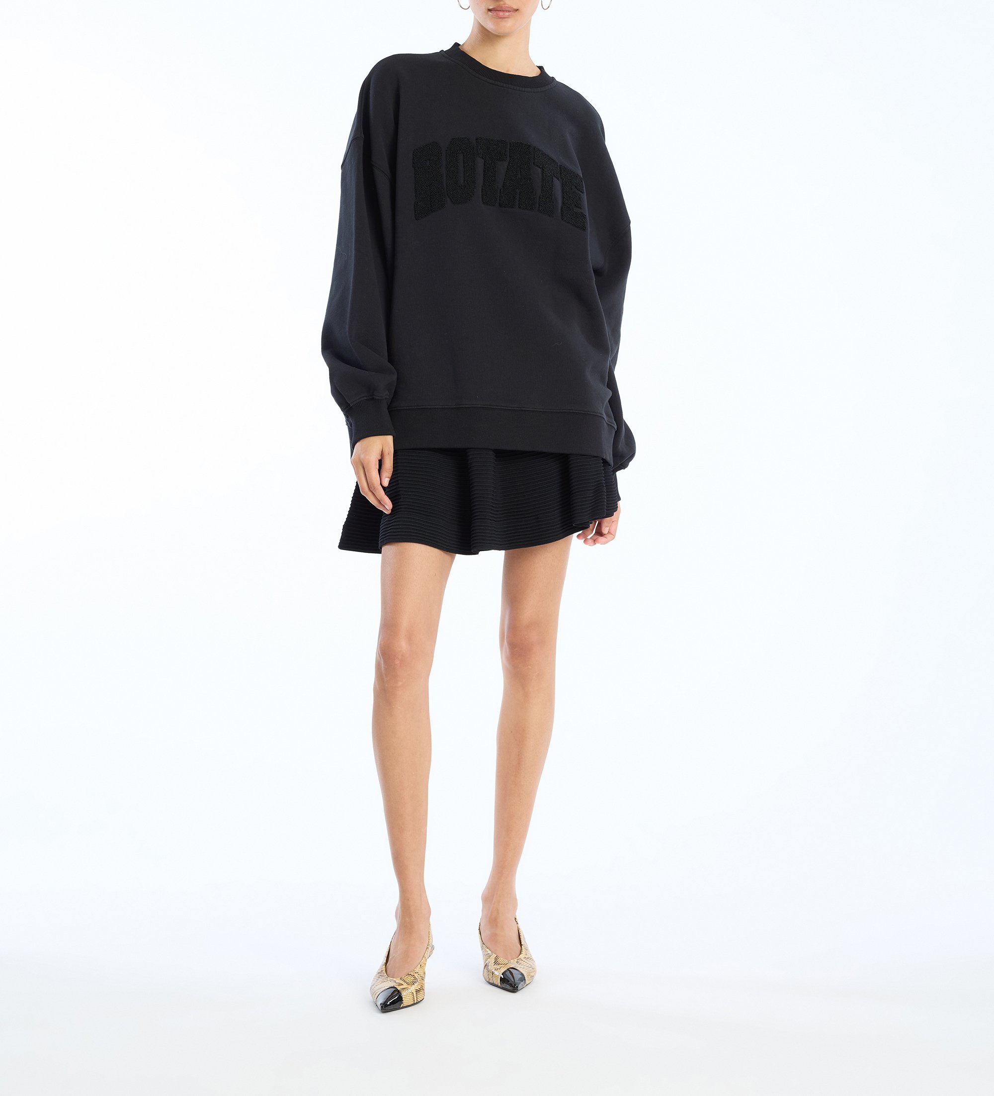 Rotate für Damen. 115316100 Sweatshirt Iris schwarz (XS), Lässig, Bio-Baumwolle, Nachhaltig