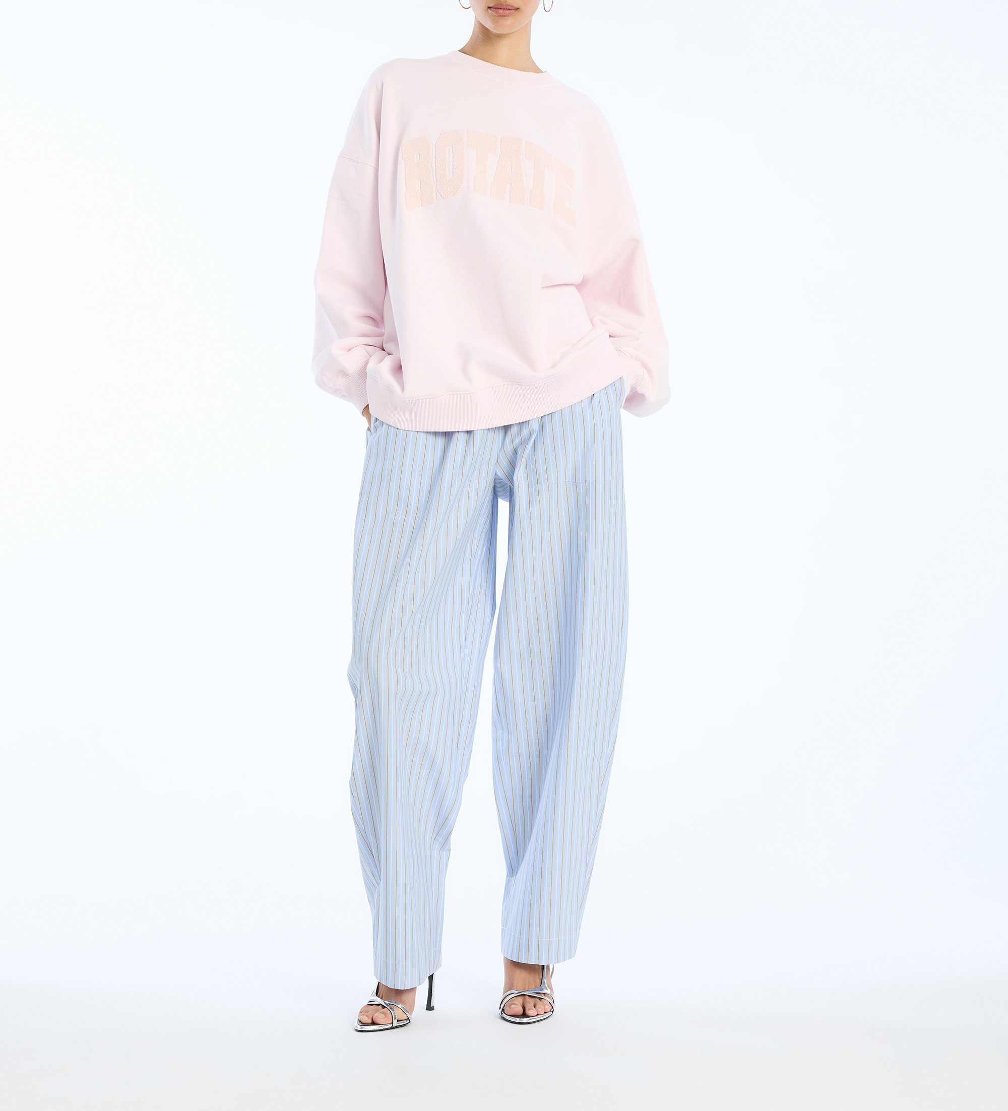 Rotate für Damen. 1153161809 Rosa Iris Sweatshirt (S), Lässig, Langarm, Bio-Baumwolle, Nachhaltig