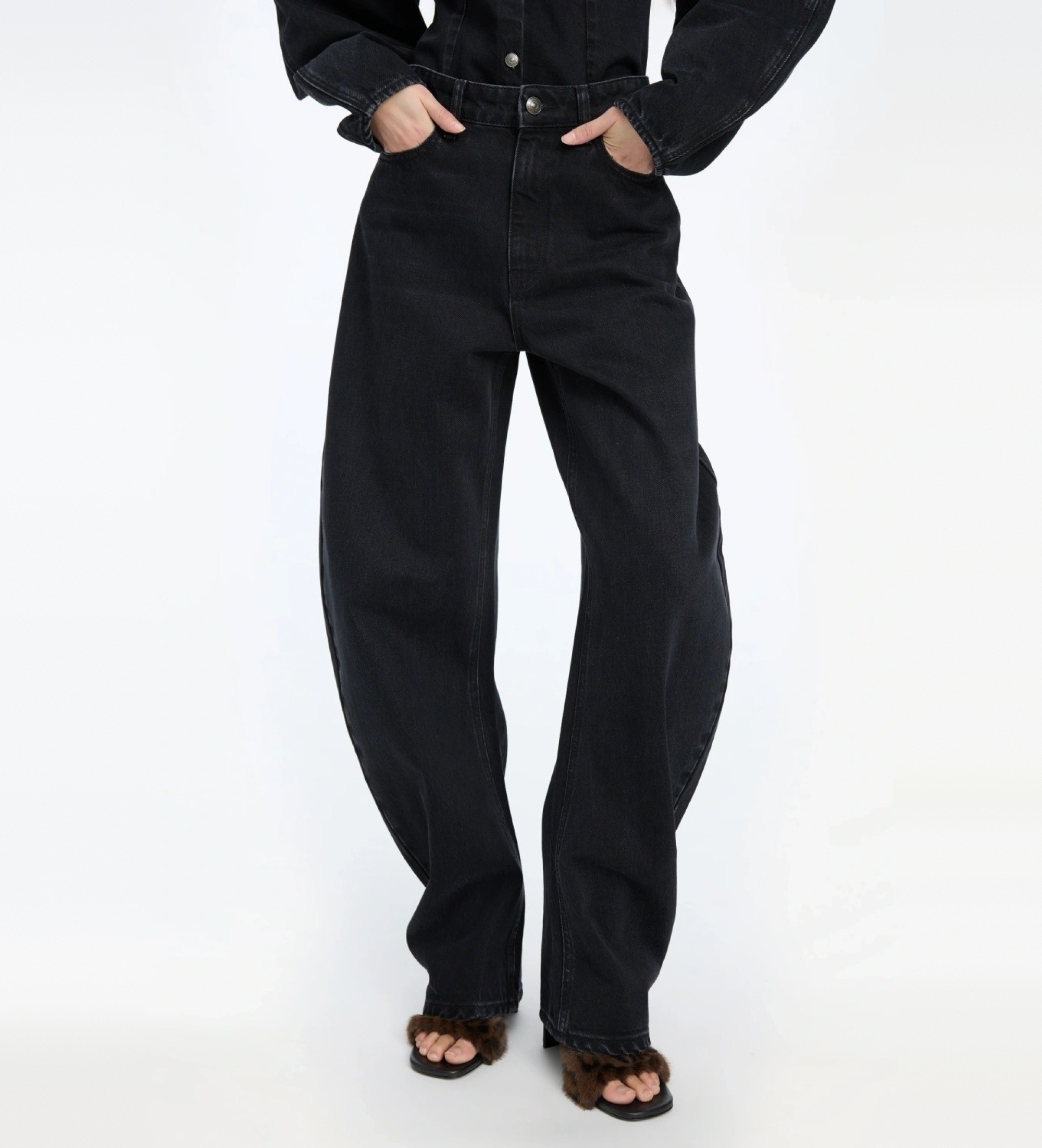 Rotate für Damen. 116530D04 Jeans Laufbein Cela schwarz (27), Lässig, Bio-Baumwolle