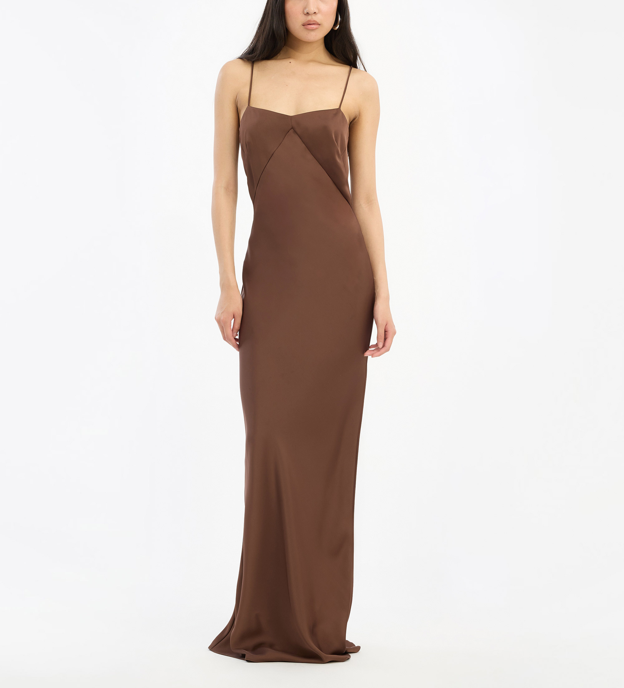 Rotate für Damen. 1159072037 Braunes Satin Maxi-Slipkleid (34), Lässig, Recyceltes Polyester, Nachhaltig