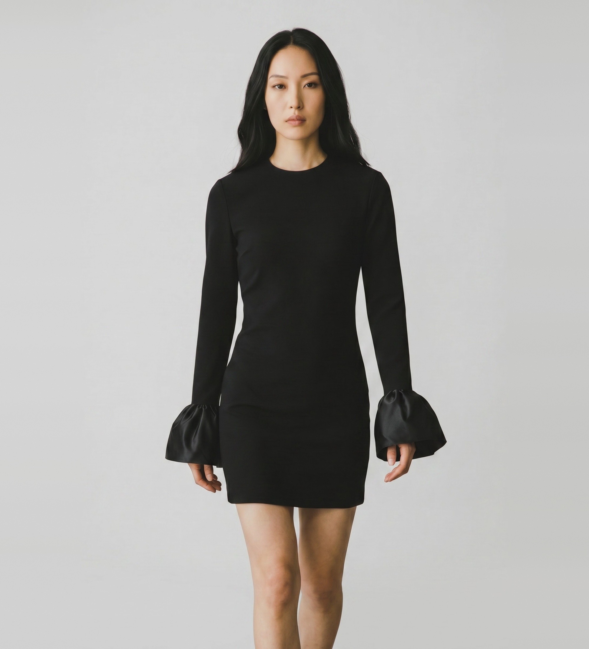 Rotate für Damen. 116160100 Rositana Kleid schwarz (34), Lässig, Party, Langarm, Recyceltes Polyester