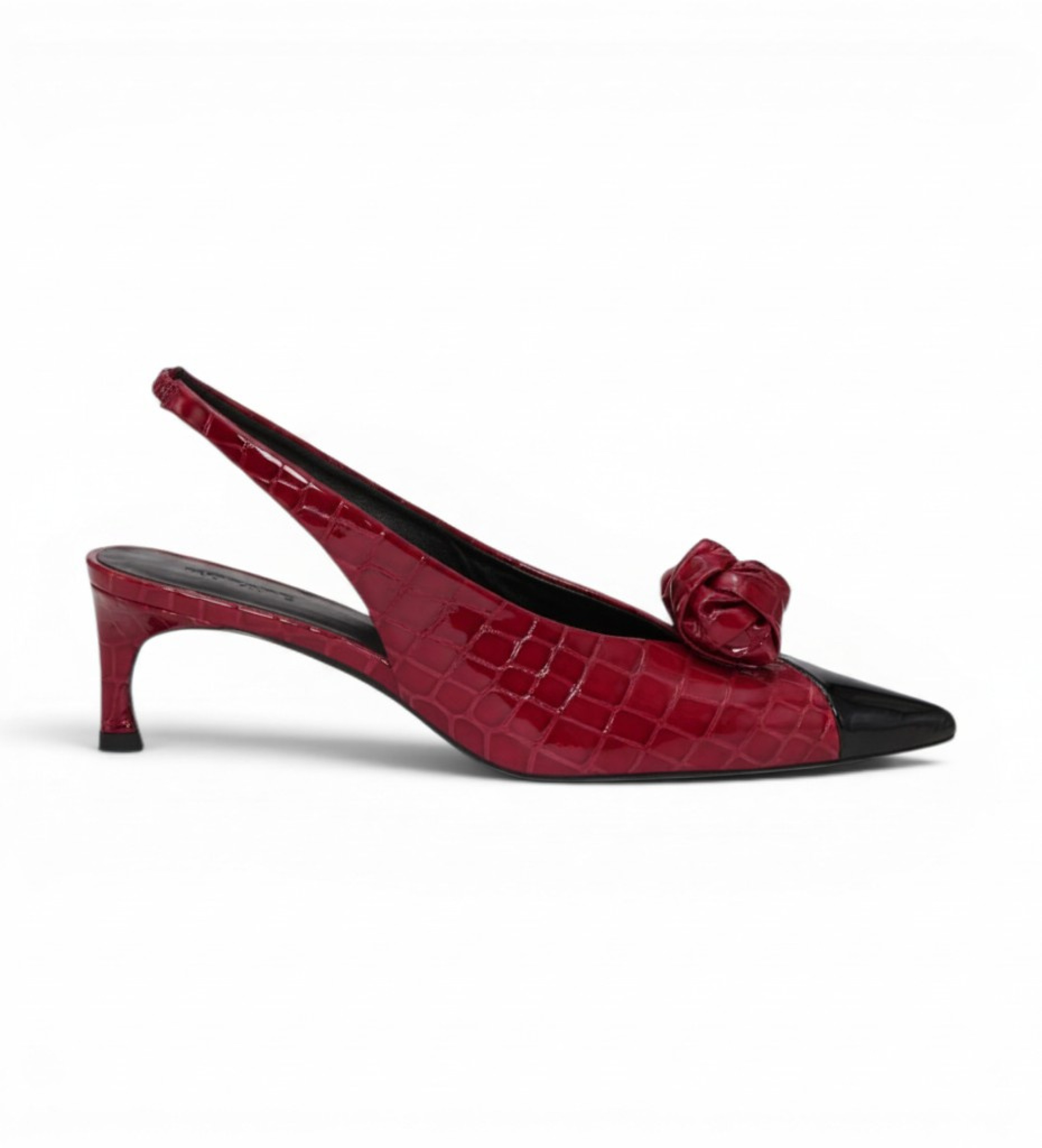 Rotate für Damen. 1167392691 Slingback Knot burgundy Lederschuhe (36), 3 bis 5 cm, Keine, Lässig, Party