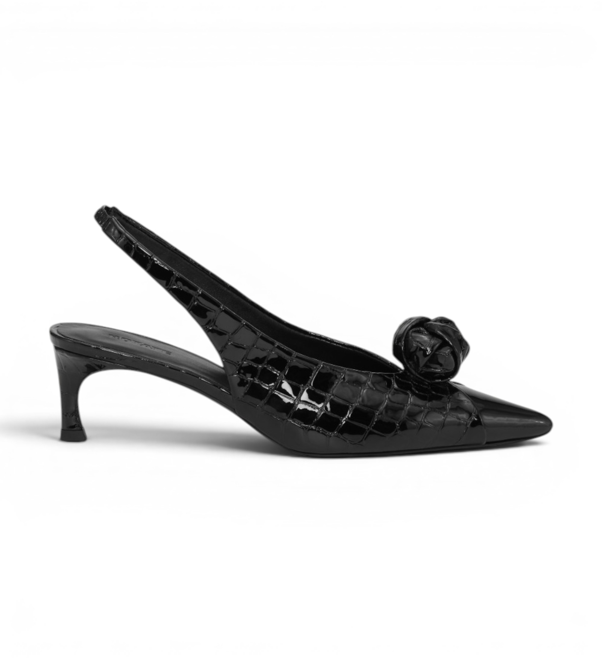Rotate für Damen. 116739100 Knot Slingback Lederschuhe schwarz (38), 3 bis 5 cm, Keine, Lässig, Klassisch