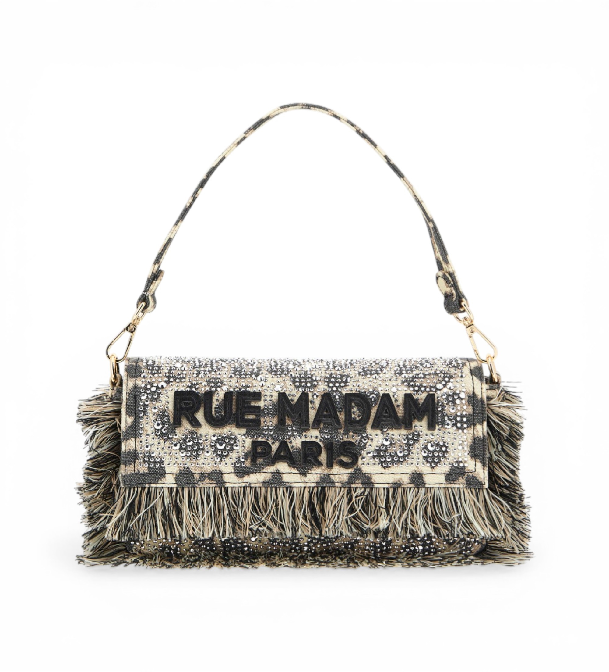RUE MADAM PARIS für Damen. 1530 Casablanca Shoulder Handtasche mit Tiermotiv (OSFA), Lässig, Tierdruck, Polyurethan