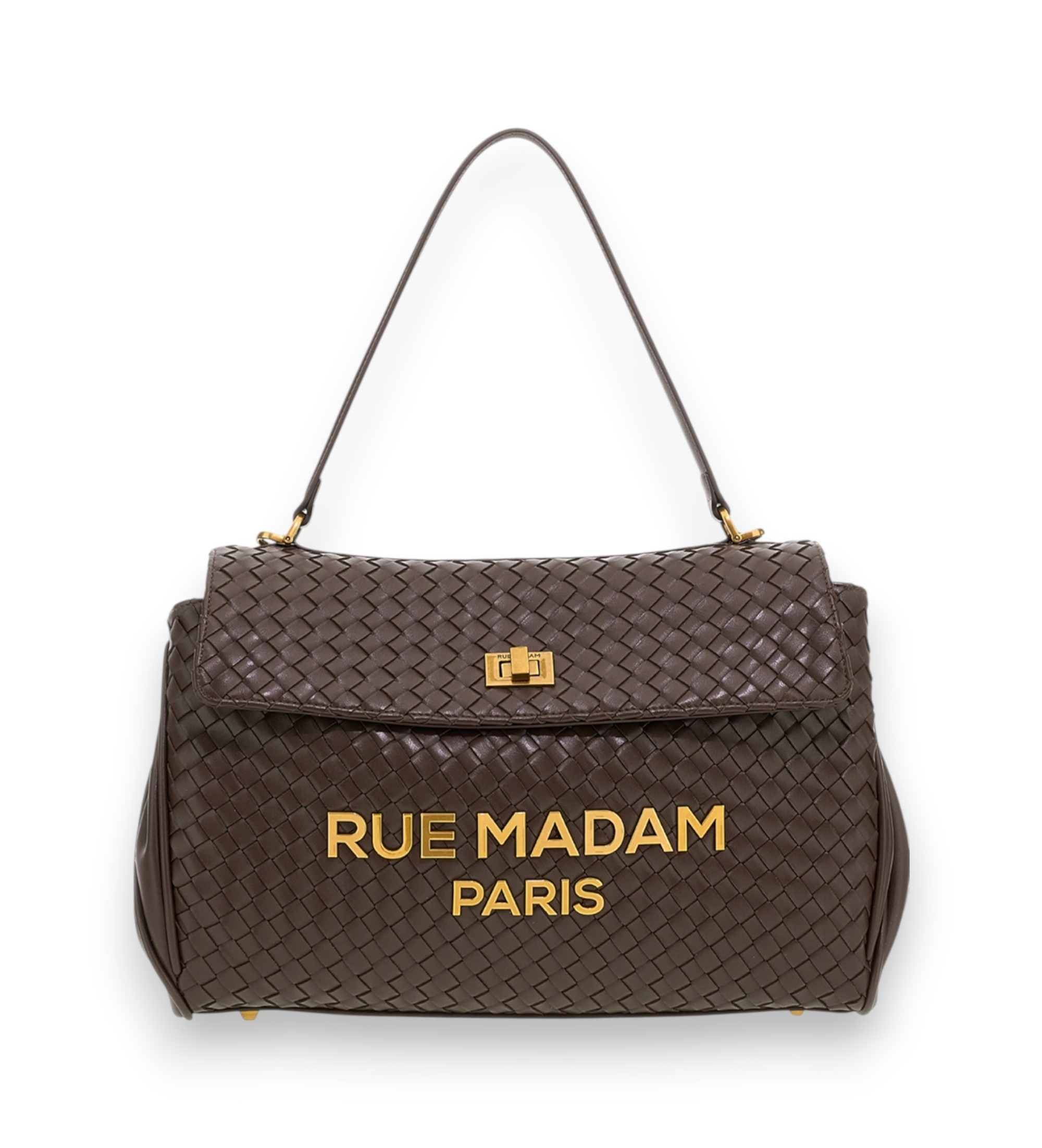 RUE MADAM PARISvoor vrouwen. 1608 Les Jours Xl Motif bruine tas (OSFA), Klassiek, Polyurethaan