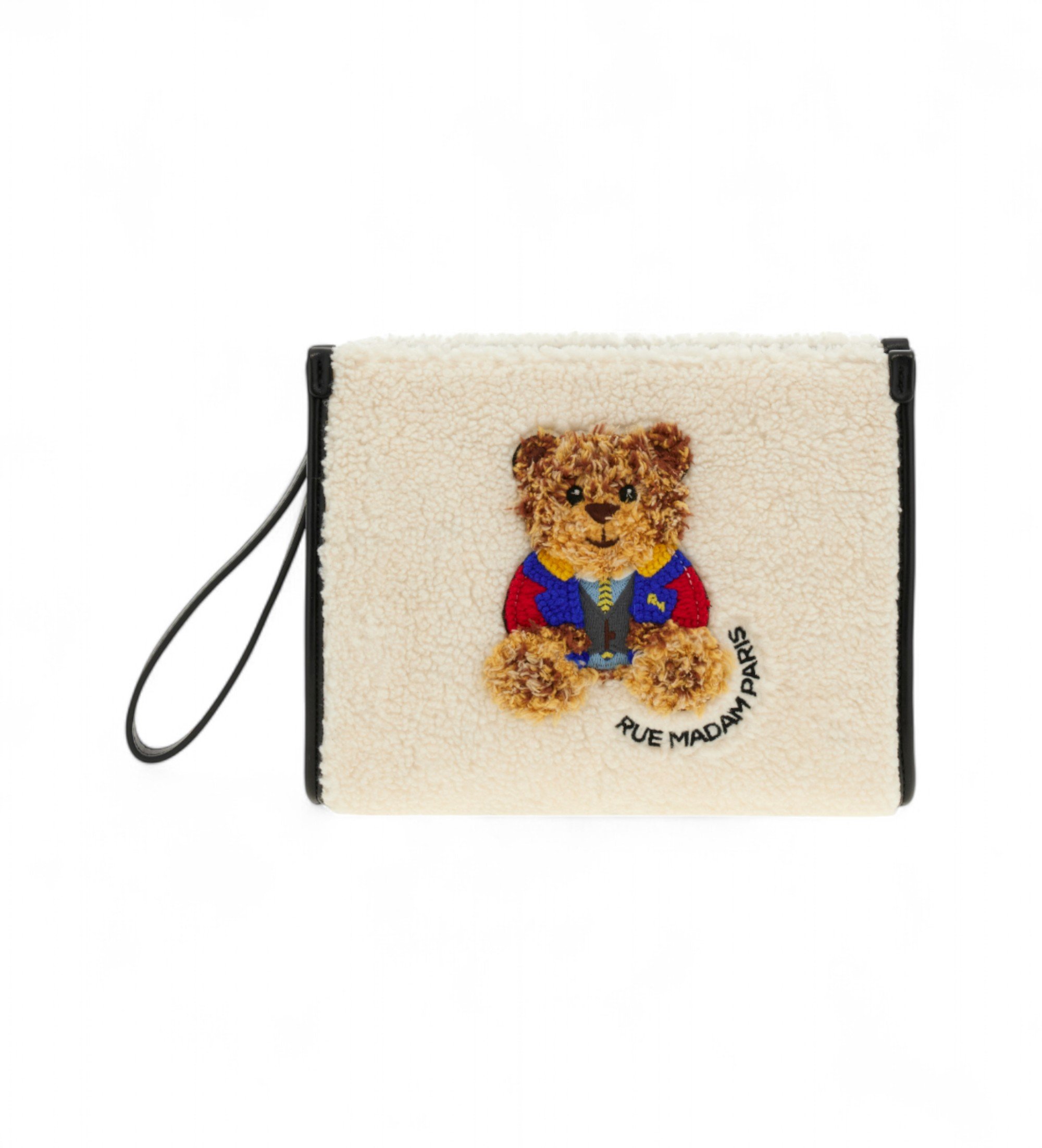 RUE MADAM PARIS für Damen. 1498 Marvin Clutch Winter weiß, schwarz (OSFA), Lässig, Polyurethan