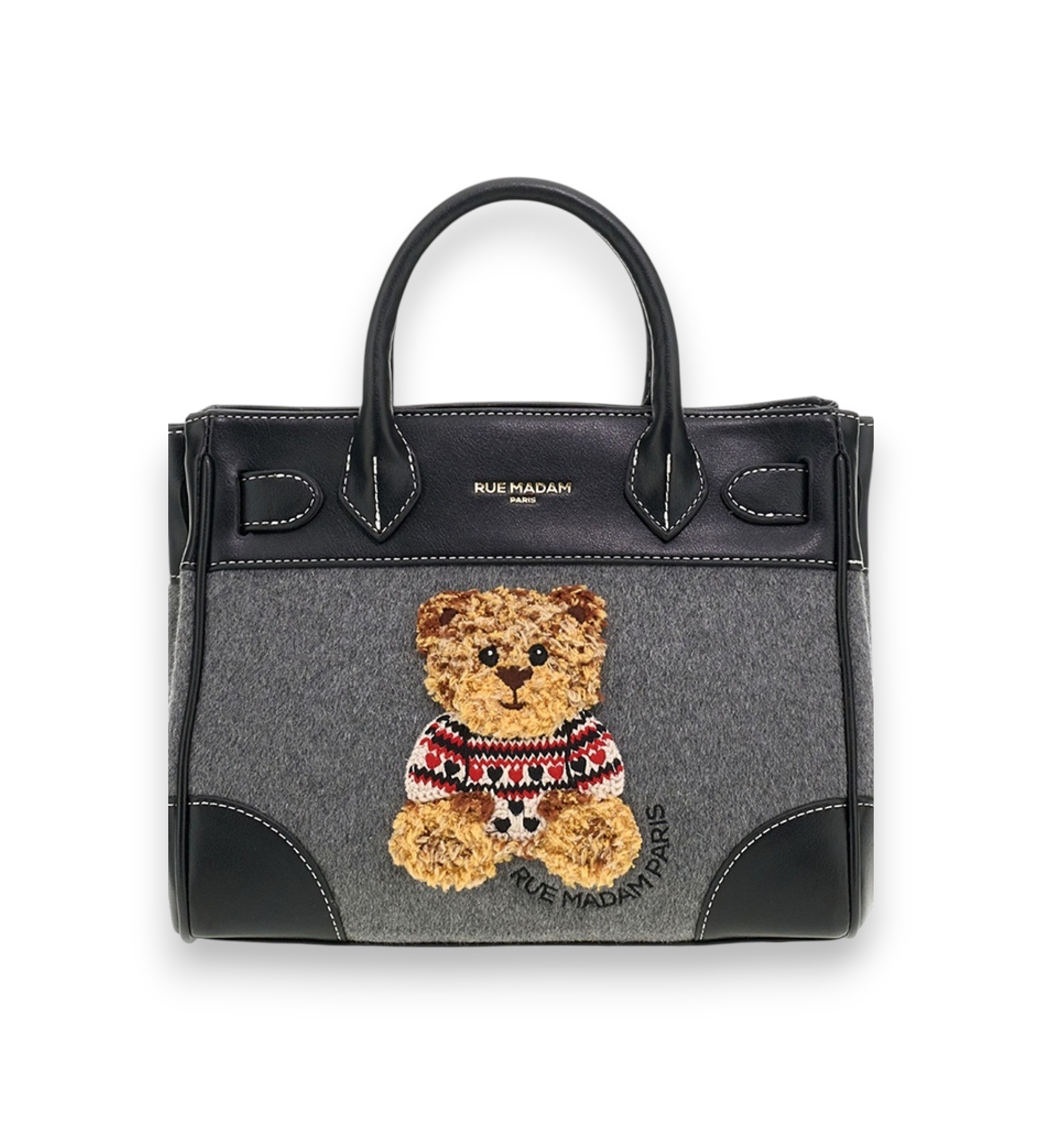 RUE MADAM PARISvoor vrouwen. 1618 Grijze Marvin Love Mini Tote tas (OSFA), Casual, Grijs, Polyurethaan