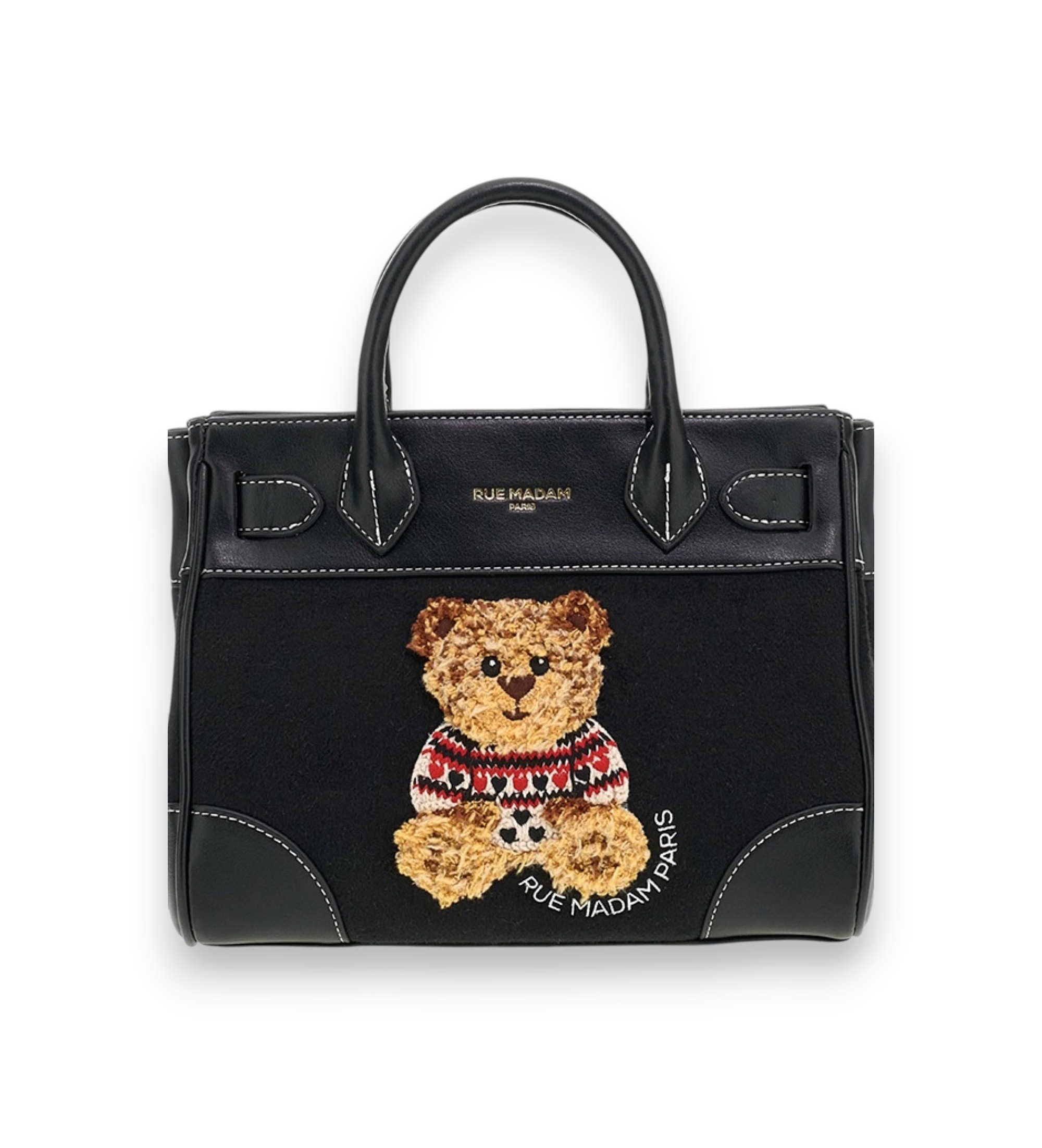 RUE MADAM PARISvoor vrouwen. 1618 Marvin Love Mini Tote tas zwart (OSFA), Casual, Polyurethaan