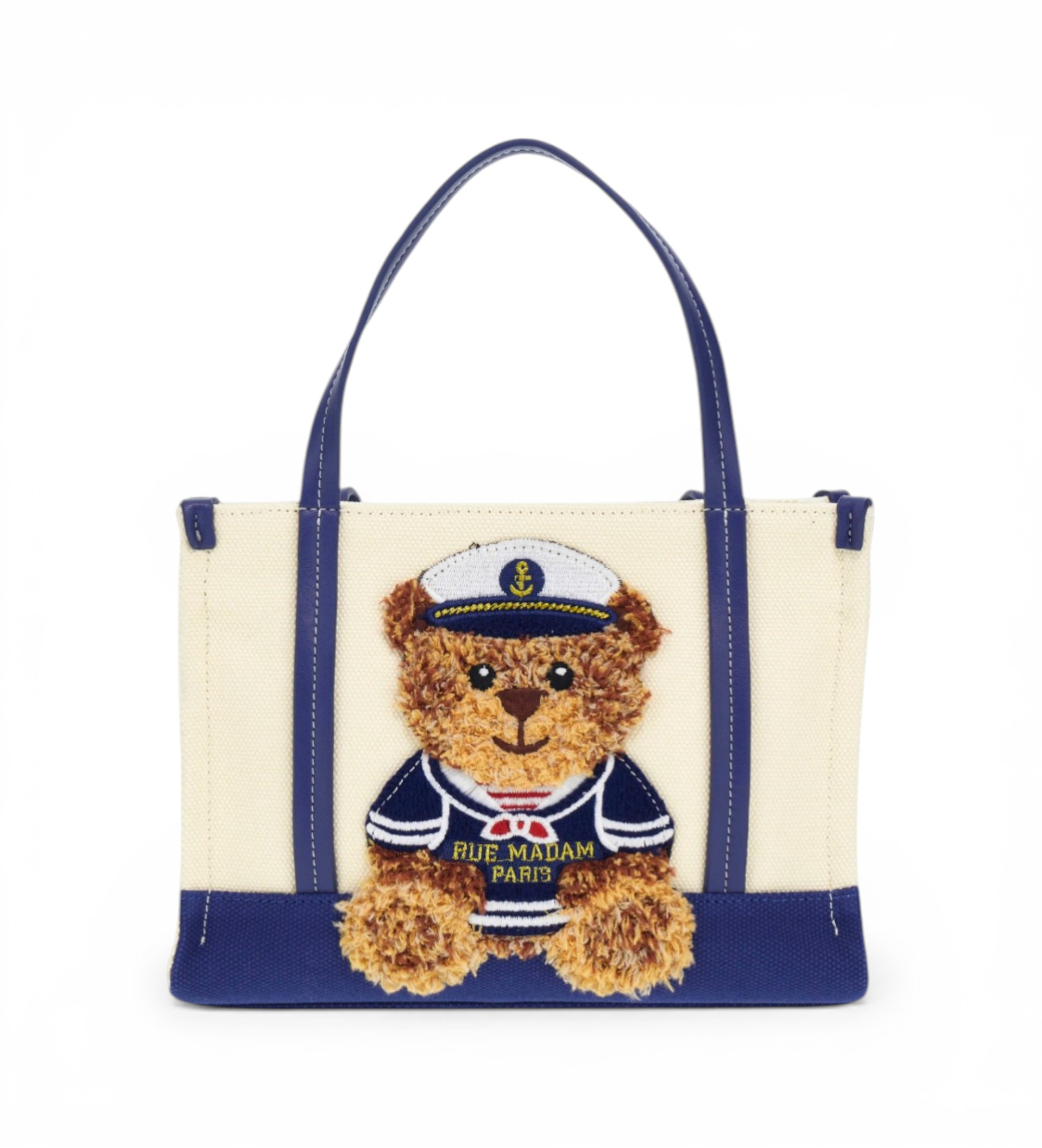 RUE MADAM PARIS für Damen. 1543 Marvin Mini Shopping Sommer blaue Tasche (OSFA), Lässig, Polyurethan
