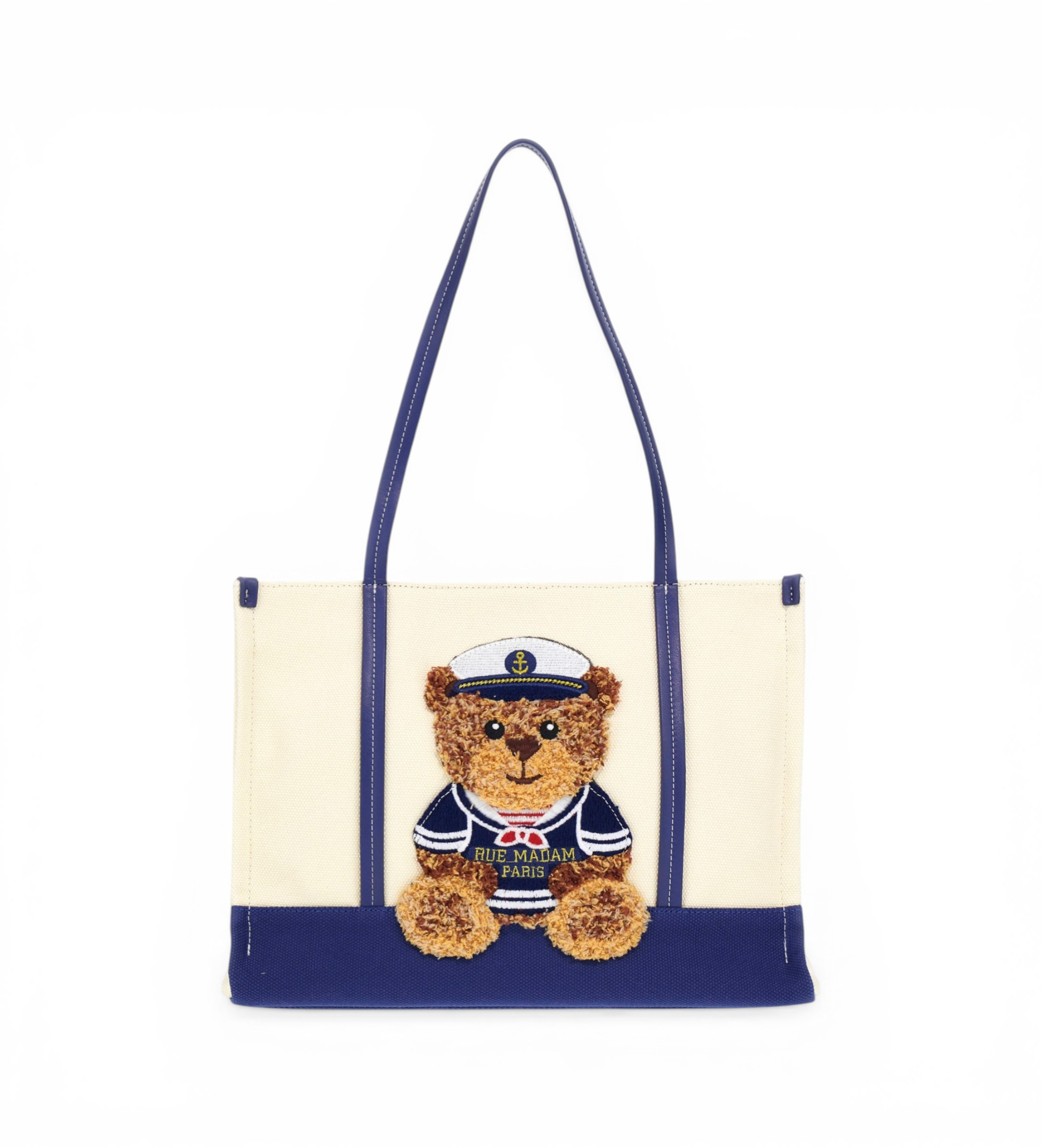 RUE MADAM PARIS für Damen. 1542 Marvin Shopping Sommer blaue Tasche (OSFA), Lässig, Polyurethan