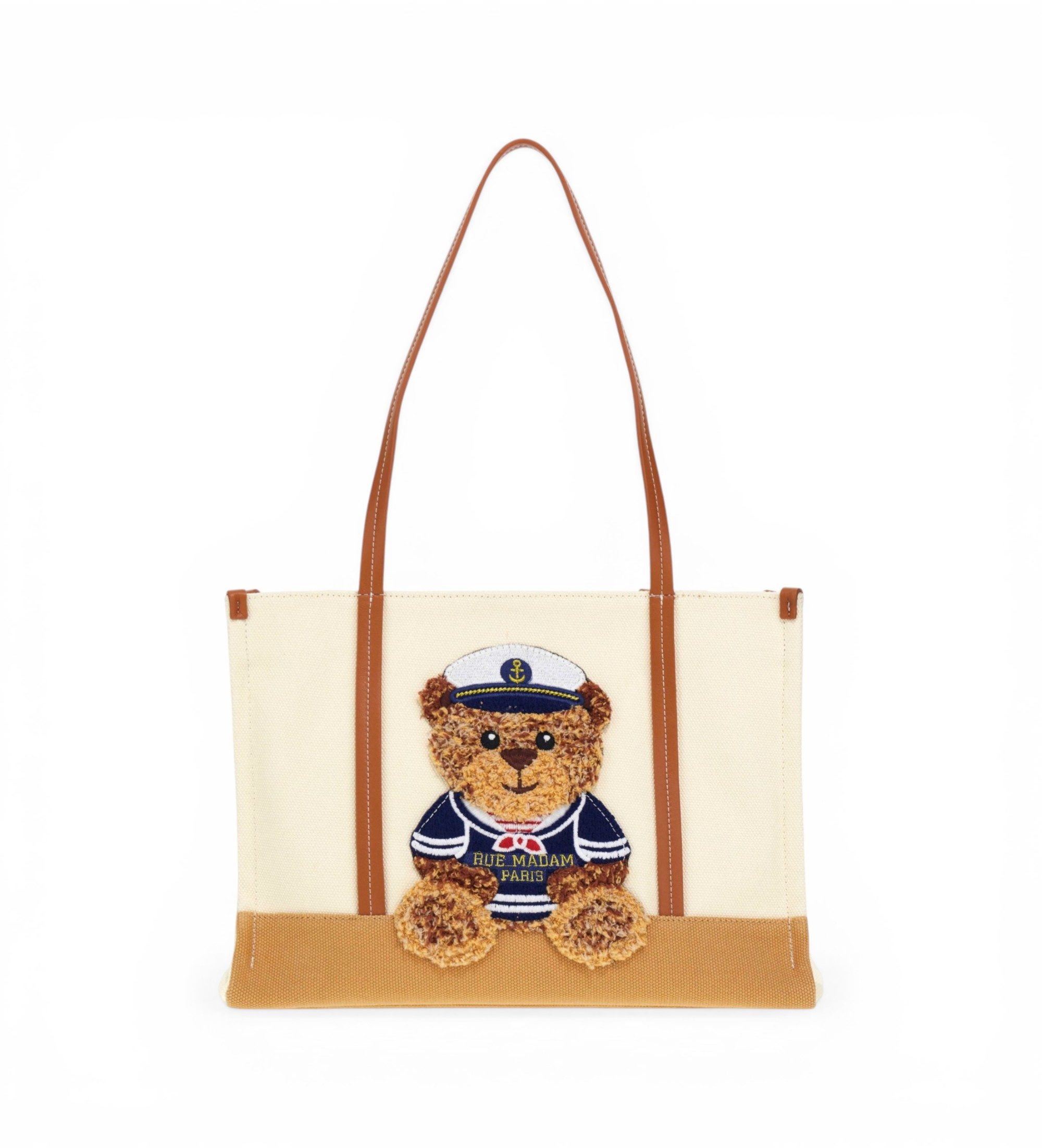 RUE MADAM PARIS für Damen. 1542 Marvin Shopping Sommer braune Tasche (OSFA), Lässig, Polyurethan