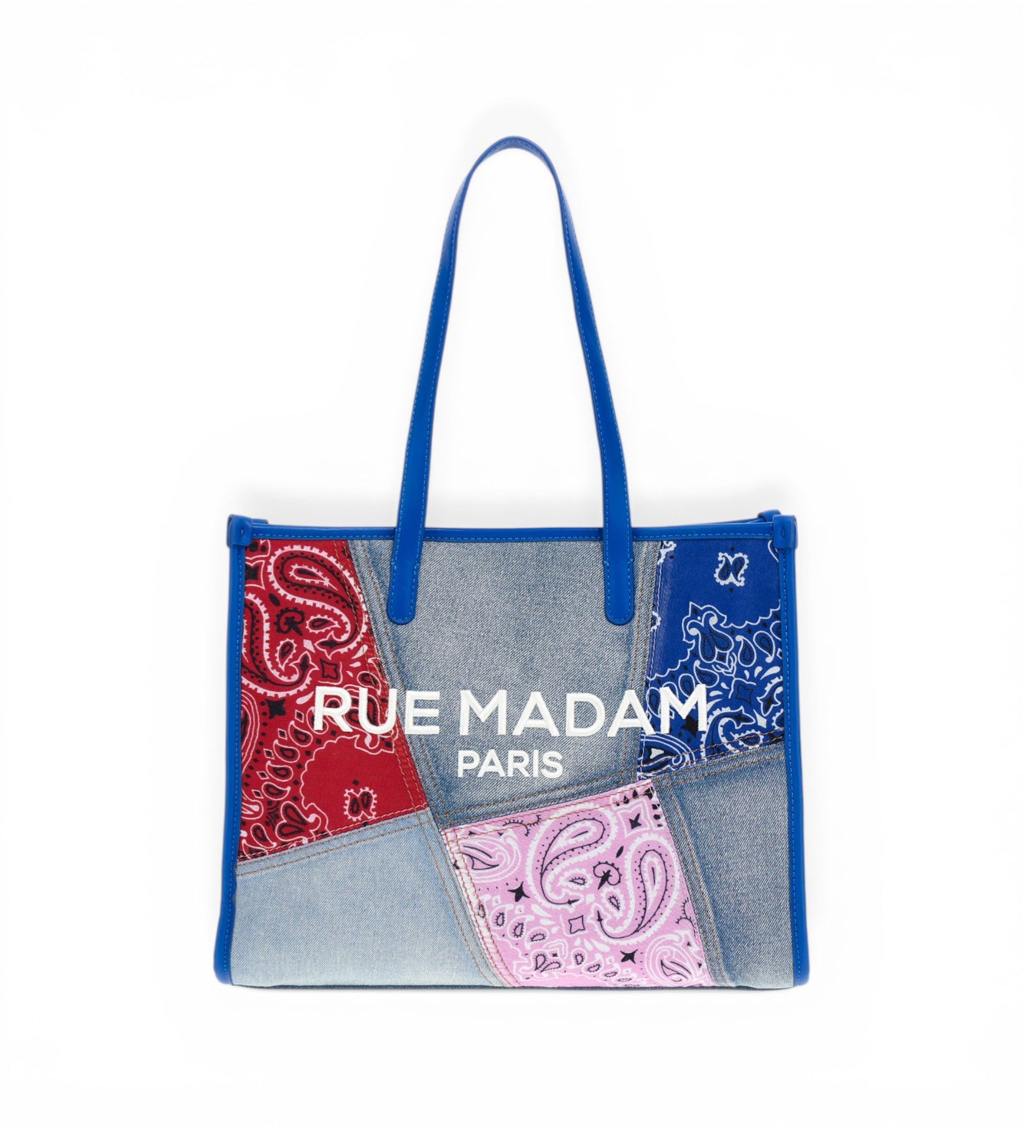 RUE MADAM PARIS für Damen. 1551 Mehrfarbige Paisley-Einkaufstasche (OSFA), Lässig, Polyurethan