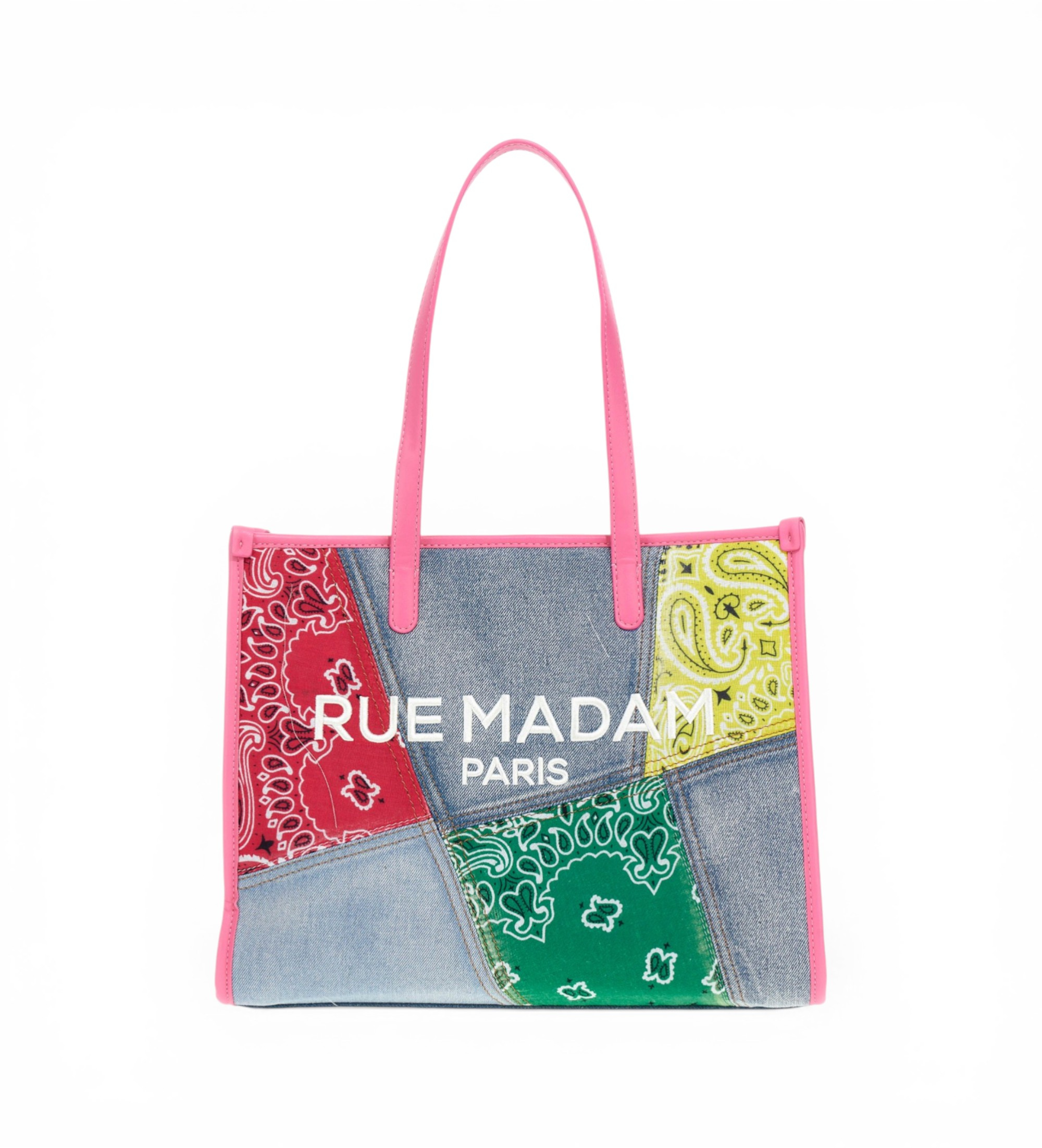 RUE MADAM PARIS für Damen. 1551 Mehrfarbige Paisley-Einkaufstasche (OSFA), Lässig, Polyurethan