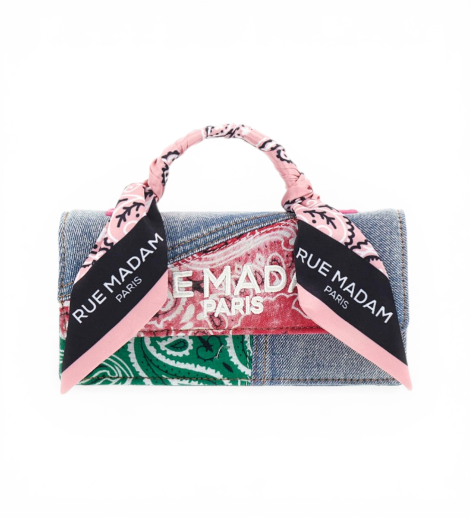 RUE MADAM PARIS für Damen. 1553 Multicolour Paisley Umhängetasche (OSFA), Lässig, Mehrfarbig, Polyurethan