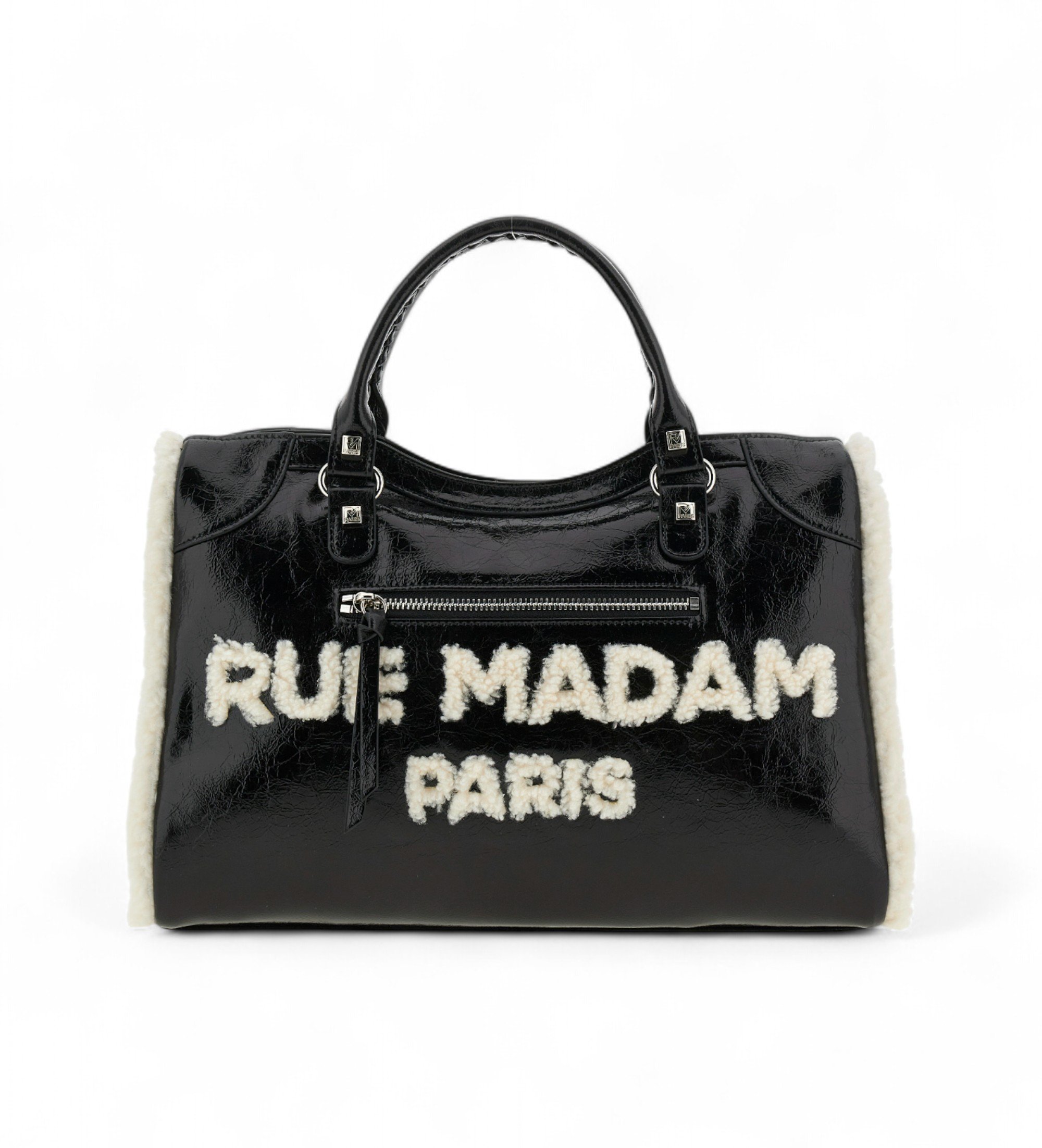 RUE MADAM PARIS für Damen. 1494 Shine Tote schwarz (OSFA), Lässig, Polyurethan