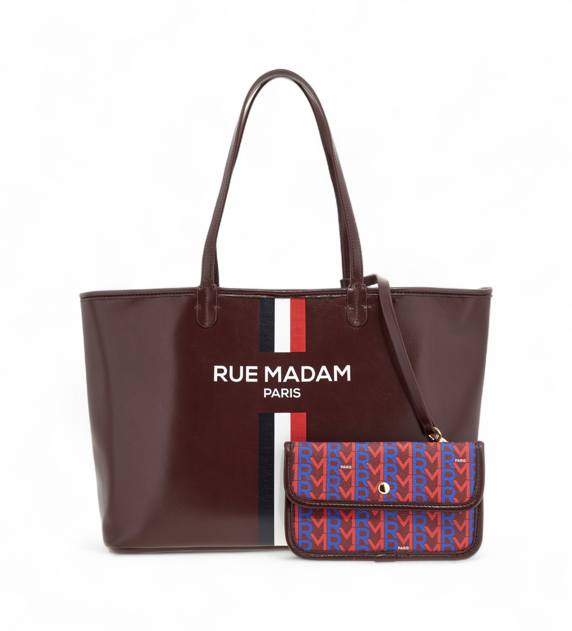 RUE MADAM PARIS für Damen. 1513 Einkaufstasche Granat (OSFA), Lässig, Kastanienbraun, Polyurethan