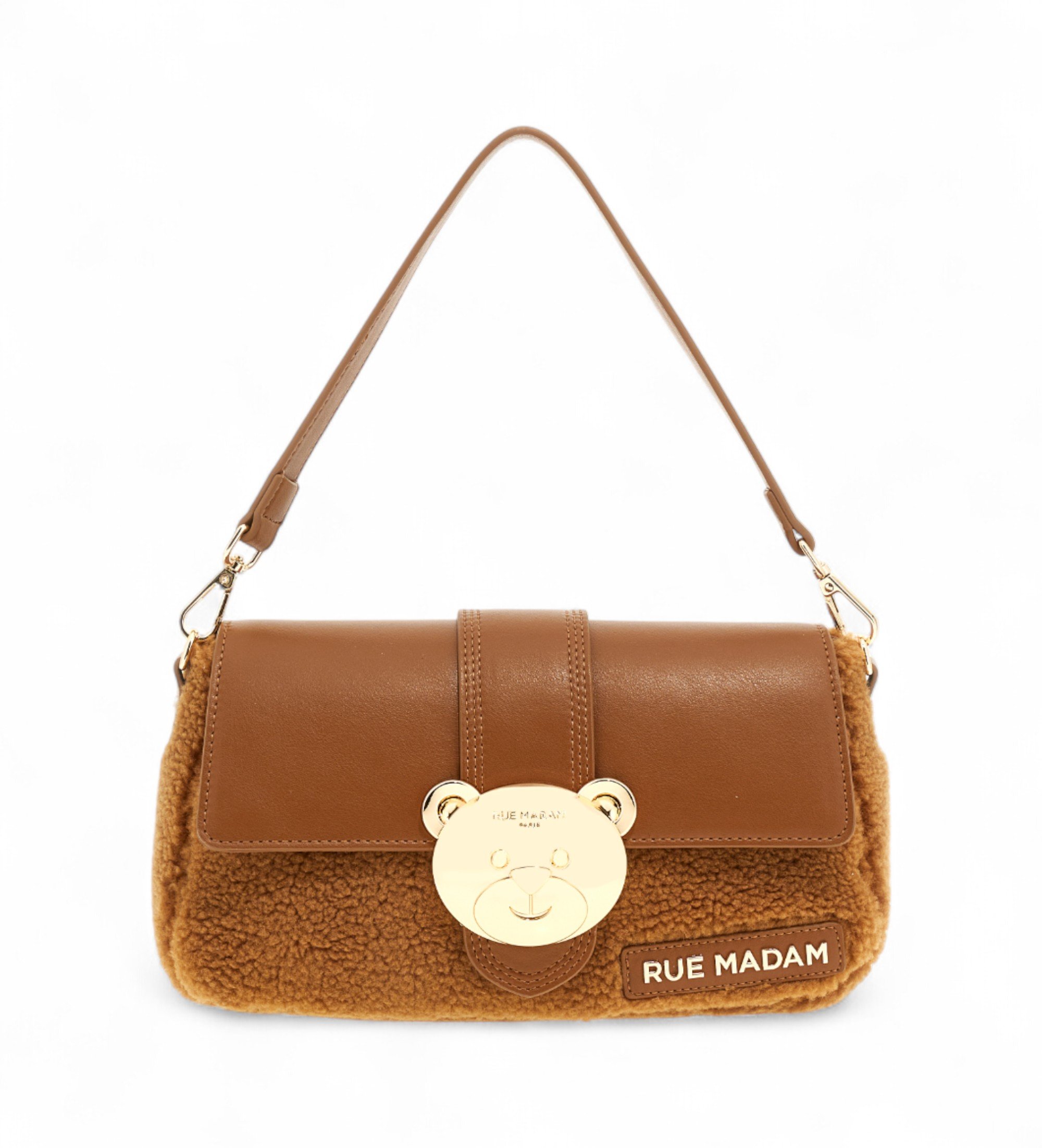 RUE MADAM PARIS für Damen. 1499 Teddy It-Bag Winter braun (OSFA), Lässig, Polyurethan