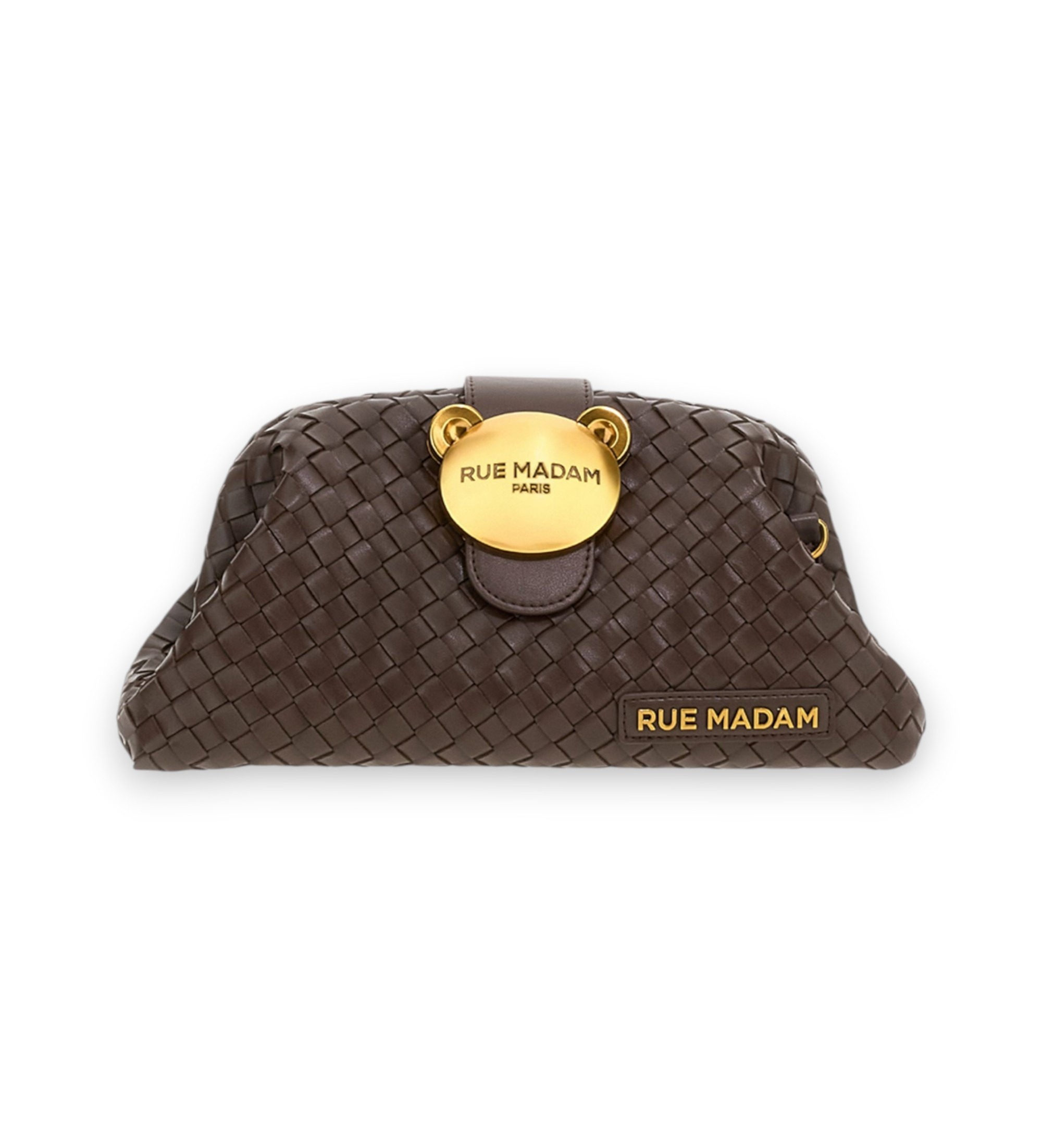 RUE MADAM PARISvoor vrouwen. 1647 Bruine Pouch Motif tas (OSFA), Casual, Polyurethaan