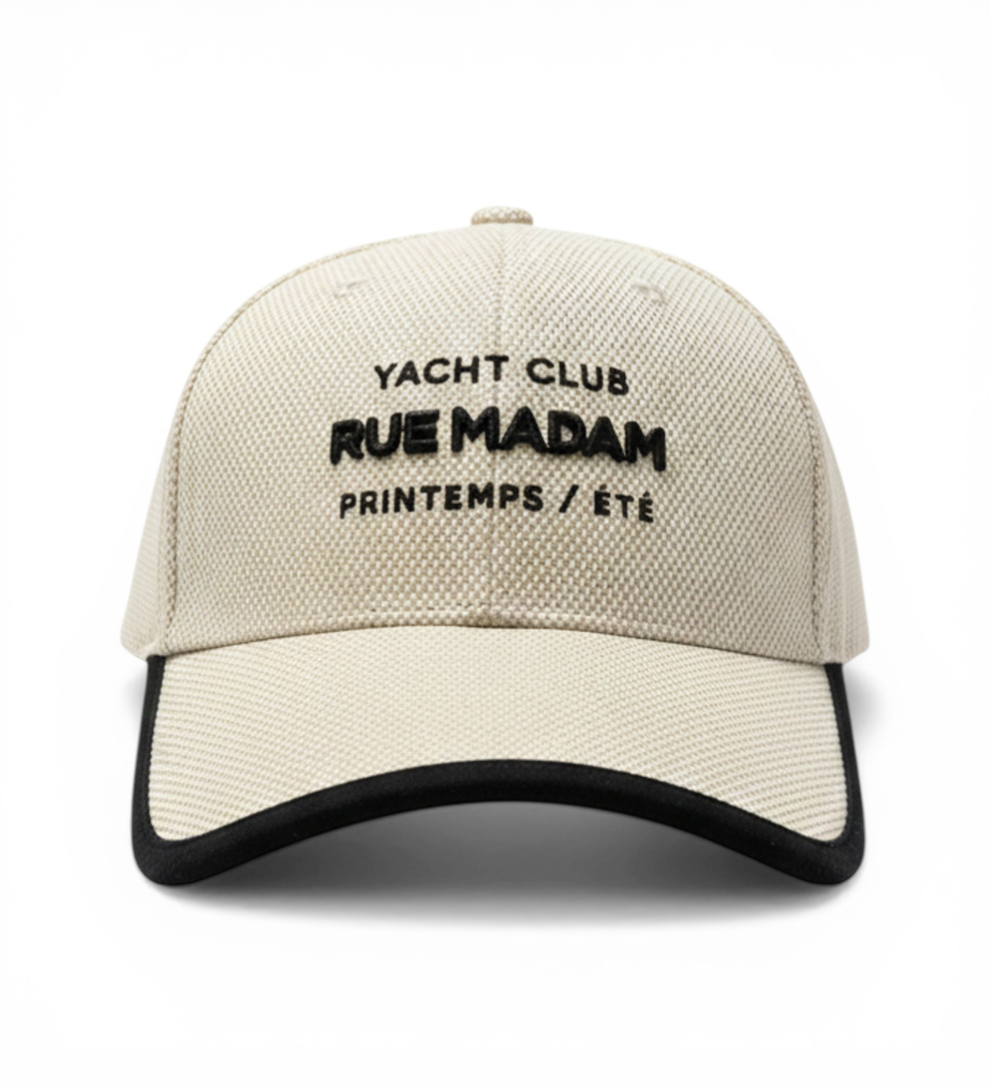 RUE MADAM PARIS für Damen. 1560 Kappe Rivera beige, schwarz (OSFA), Lässig, Baumwolle