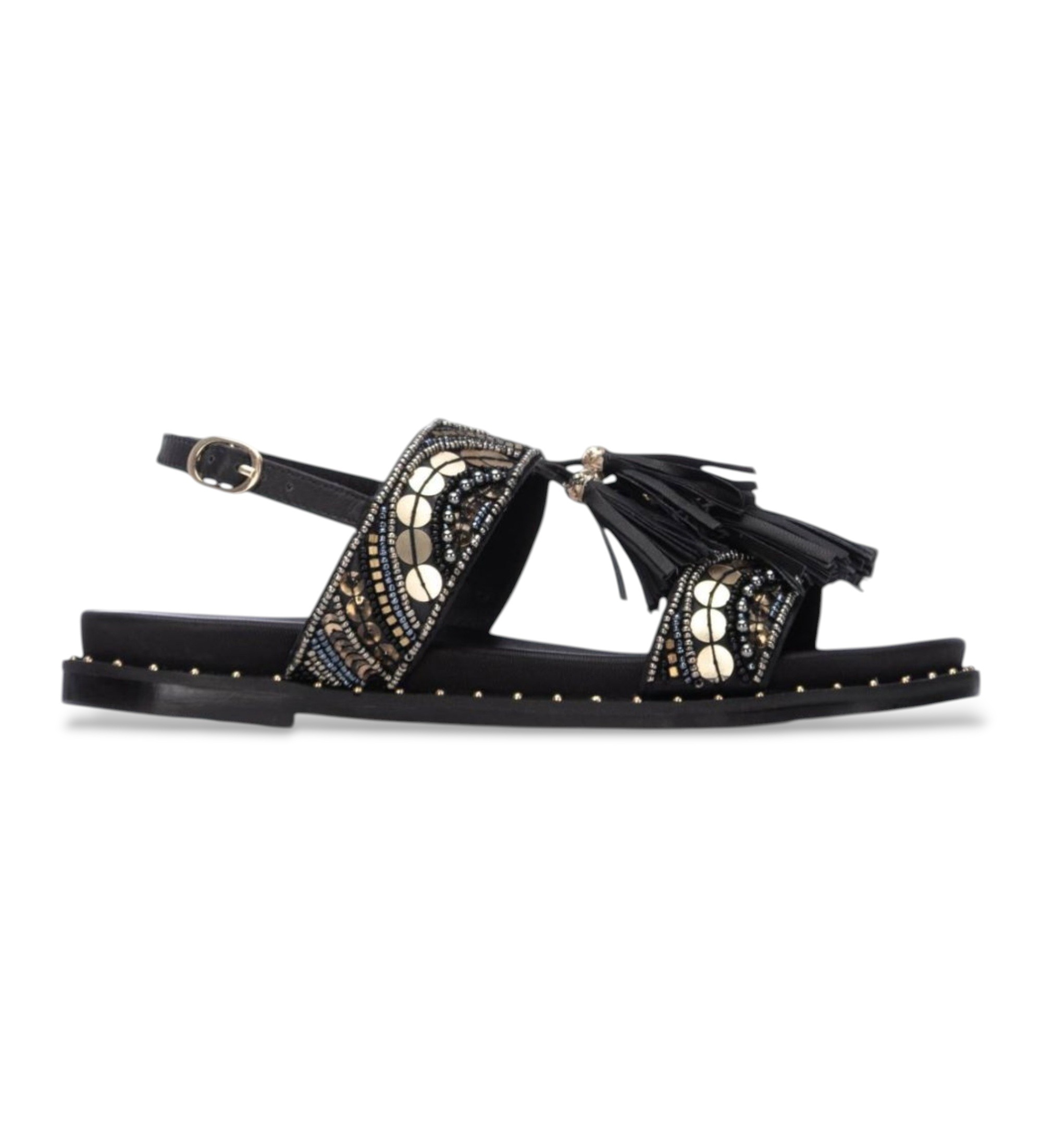 Carmela für Damen. 16319801-NEGRO Sandalen 163198 schwarz (37), Wohnung, Schnalle, Lässig