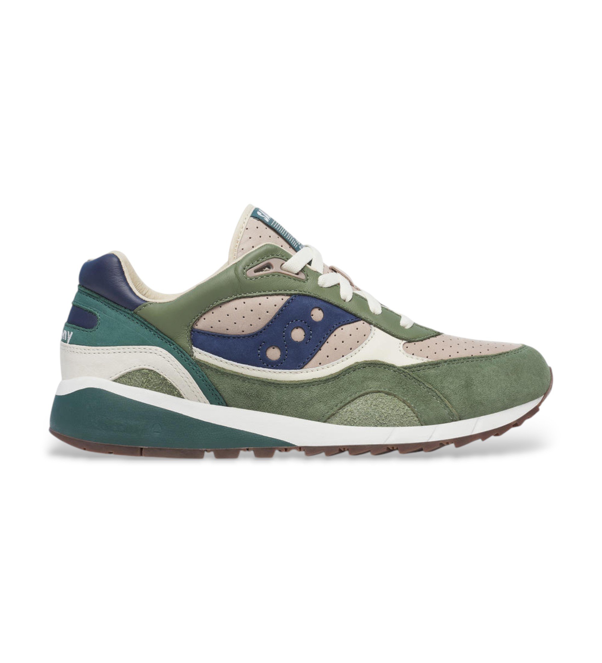 Saucony für Herren. S70945-2 Schuhe Shasow 5000 grün (42), Leder, Wohnung, Schnürsenkel, Lässig