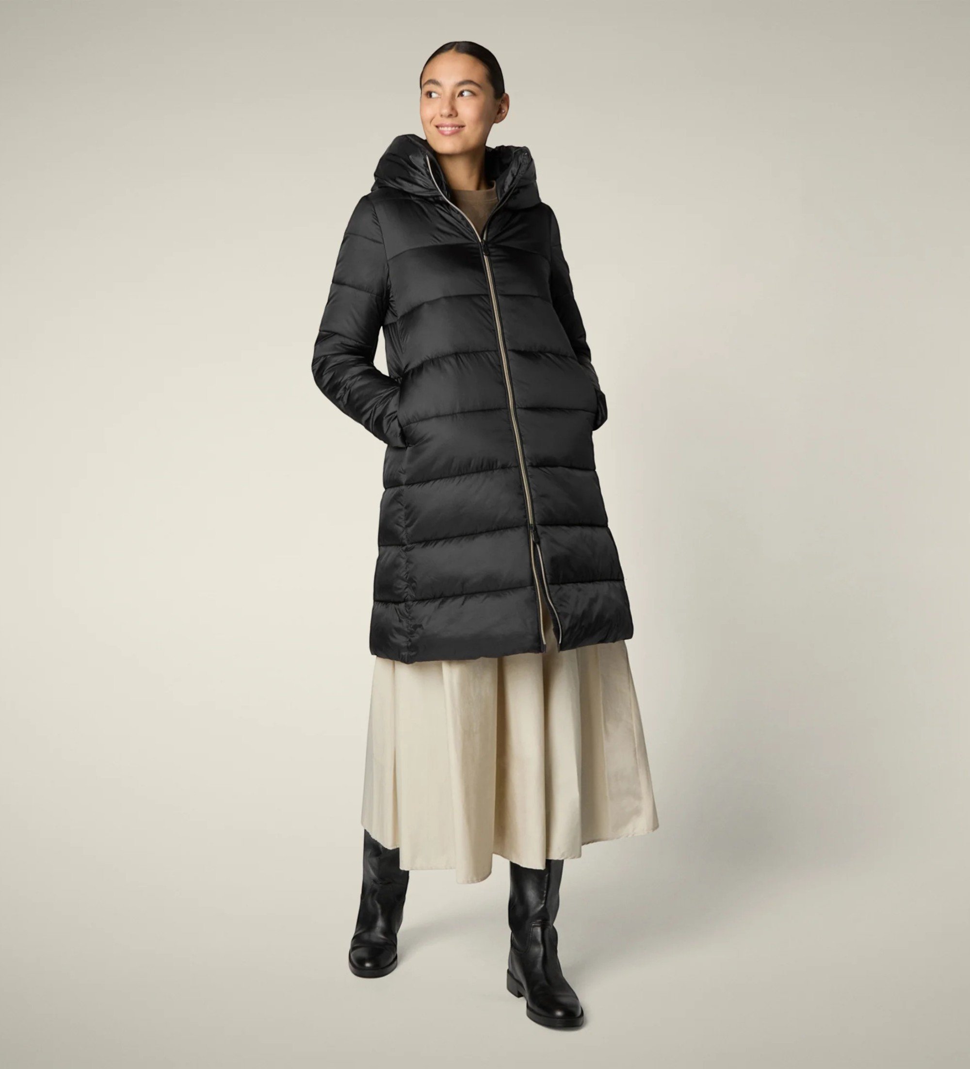 Save The Duck für Damen. D40279W-IRIS21 Lysa Mantel schwarz (S), Lässig, Nylon