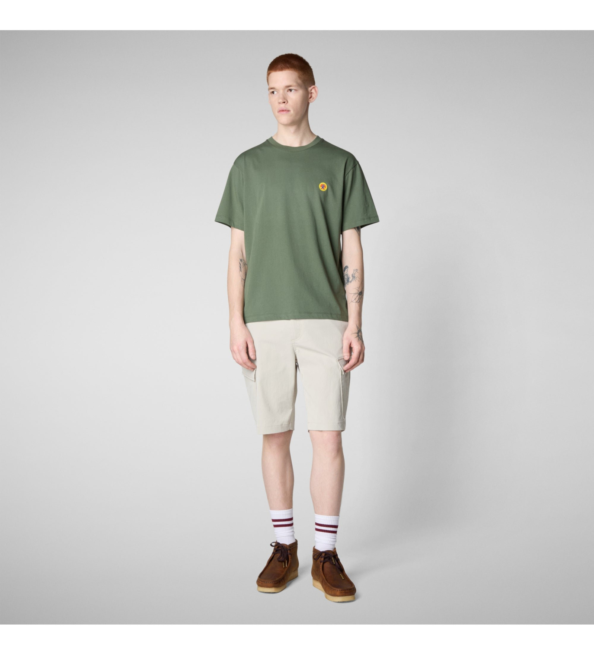 Save The Duck für Herren. DT1709M-BESY20 Caius-T-Shirt grün (XL), Lässig, Baumwolle, Kurzarm