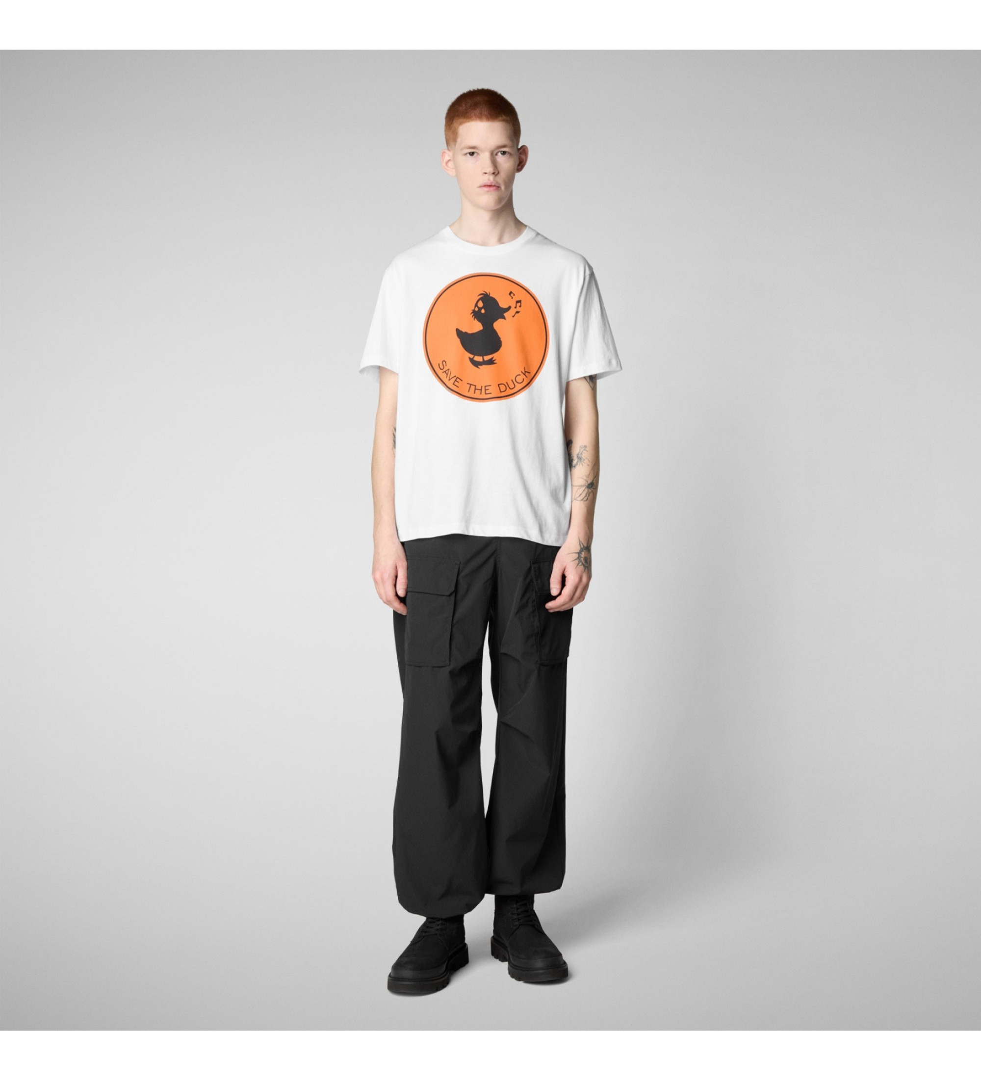 Save The Duck für Herren. DT0825M-BESY20 T-Shirt Stampa weiß (XXL), Lässig, Baumwolle, Kurzarm