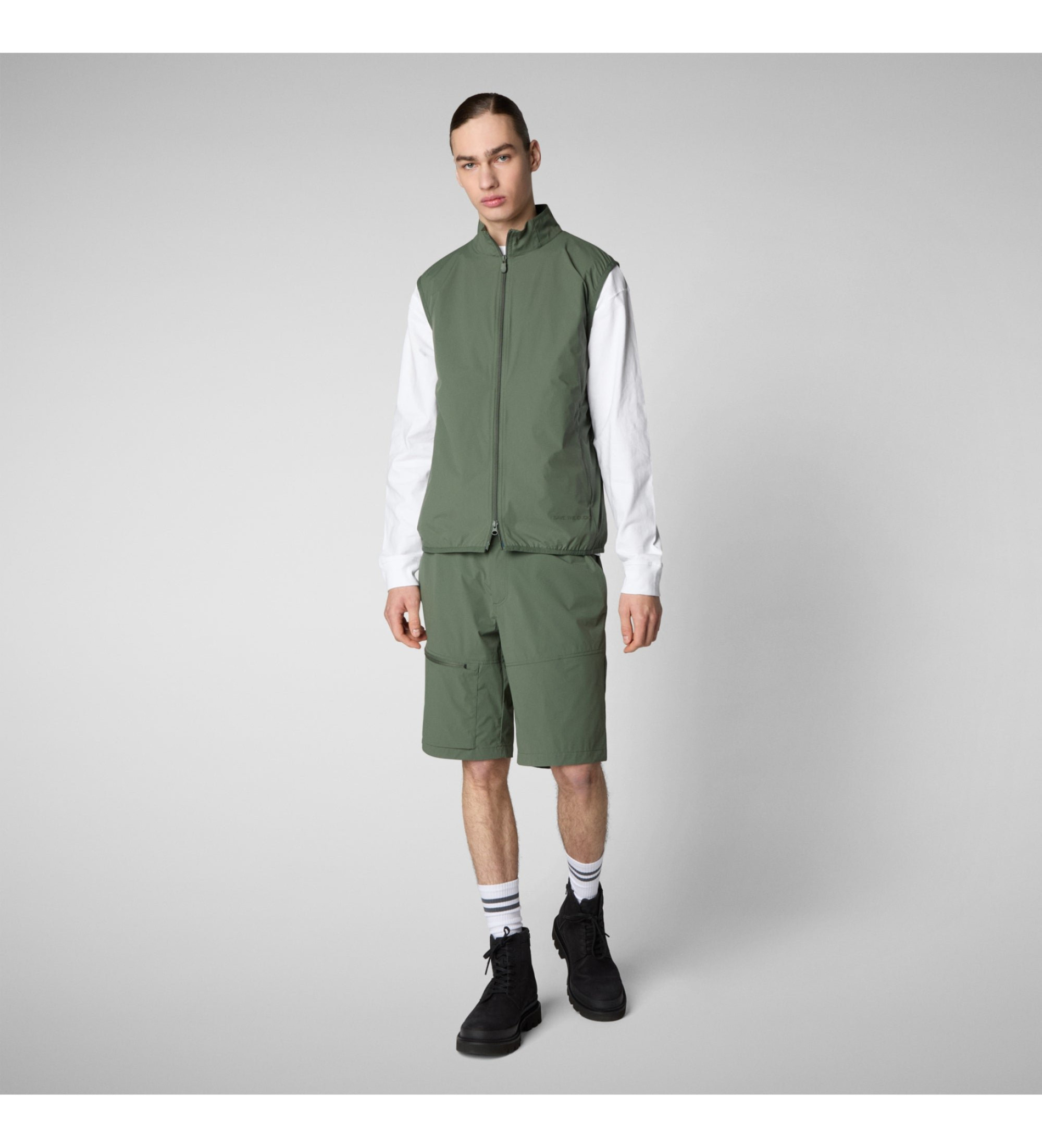 Save The Duck für Herren. D82206M-POPE20 Weste Broderick grün (L), Lässig, Nachhaltig, Recyceltes Nylon