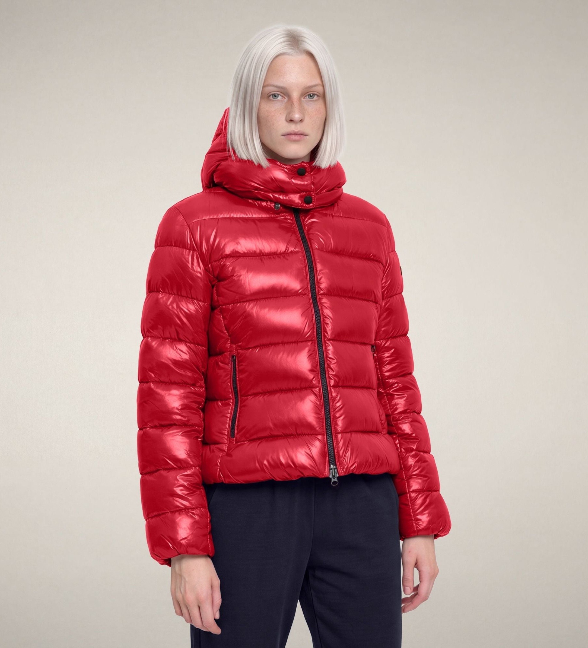 Save The Duck für Damen. D31470W-LOVE23 Gesteppte Jacke Cosmary rot (M/L), Lässig, Nachhaltig, Recyceltes Nylon