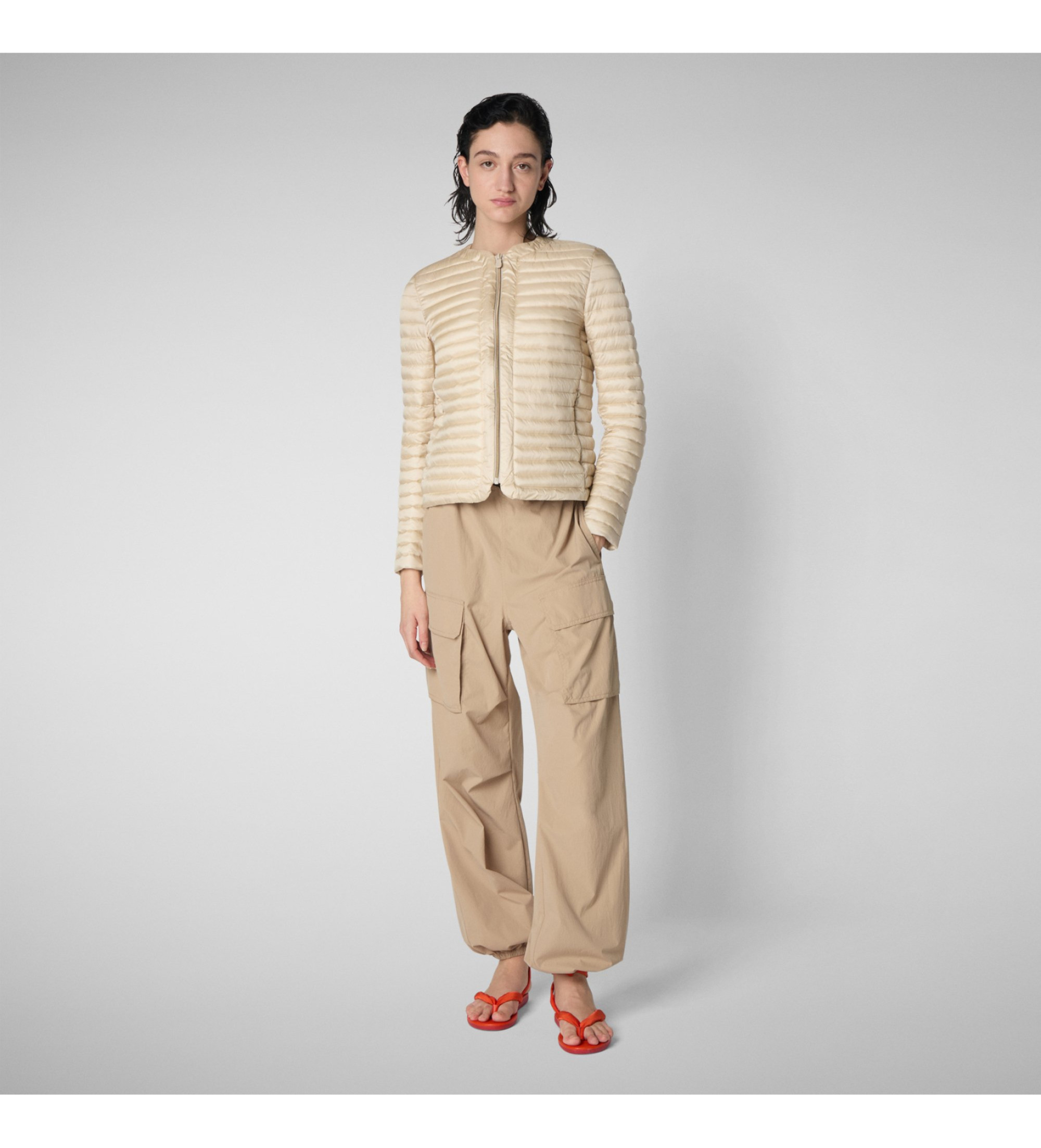 Save The Duck für Damen. D30614W-IRIS20 Jacke Carina beige (XL), Lässig, Nylon, Langarm